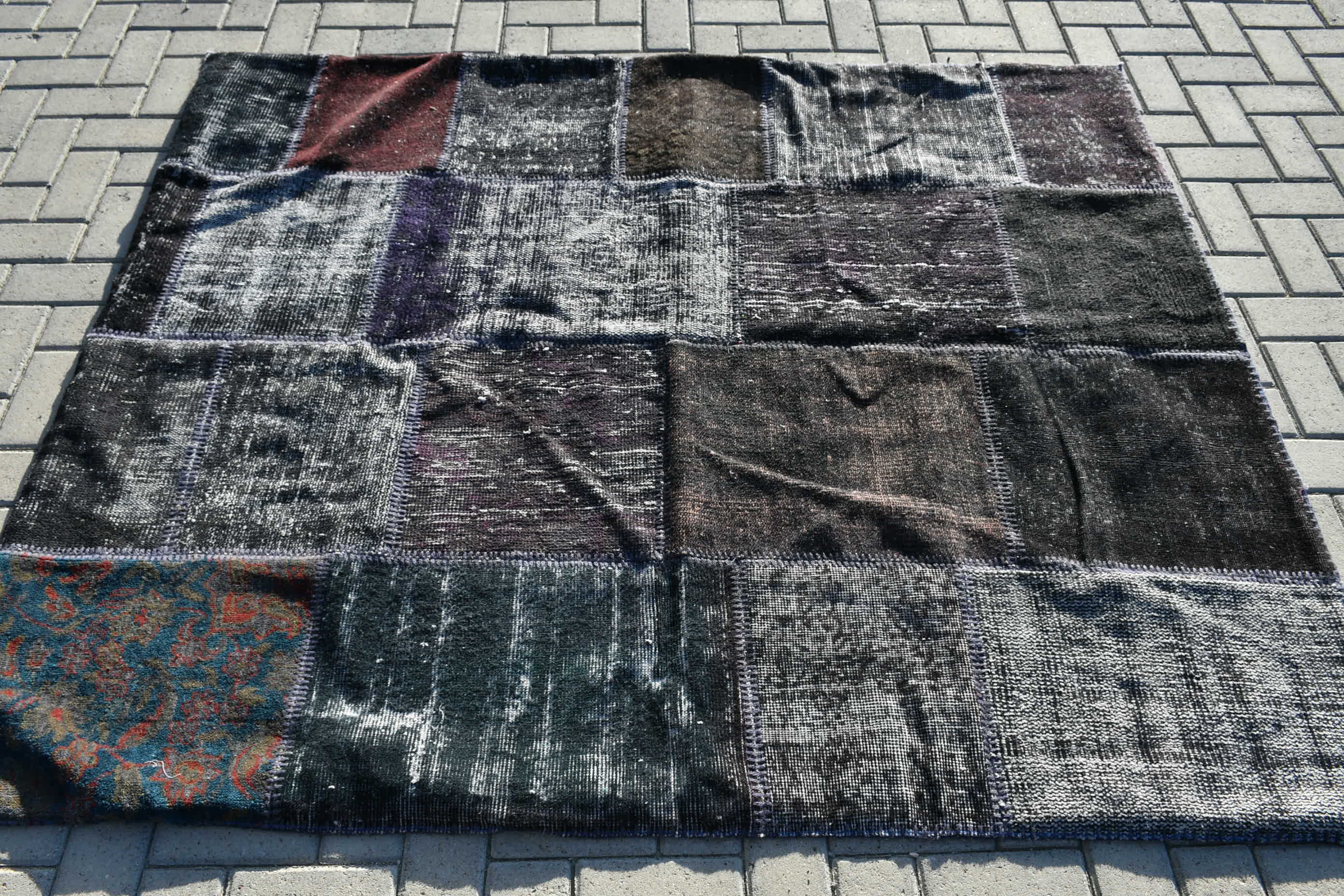 Yemek Odası Halıları, Beyaz Anadolu Halısı, 5.1x6.3 ft Alan Halısı, Vintage Halılar, Mutfak Halıları, Türk Halısı, Anadolu Halıları, Antika Halılar, Eski Halılar