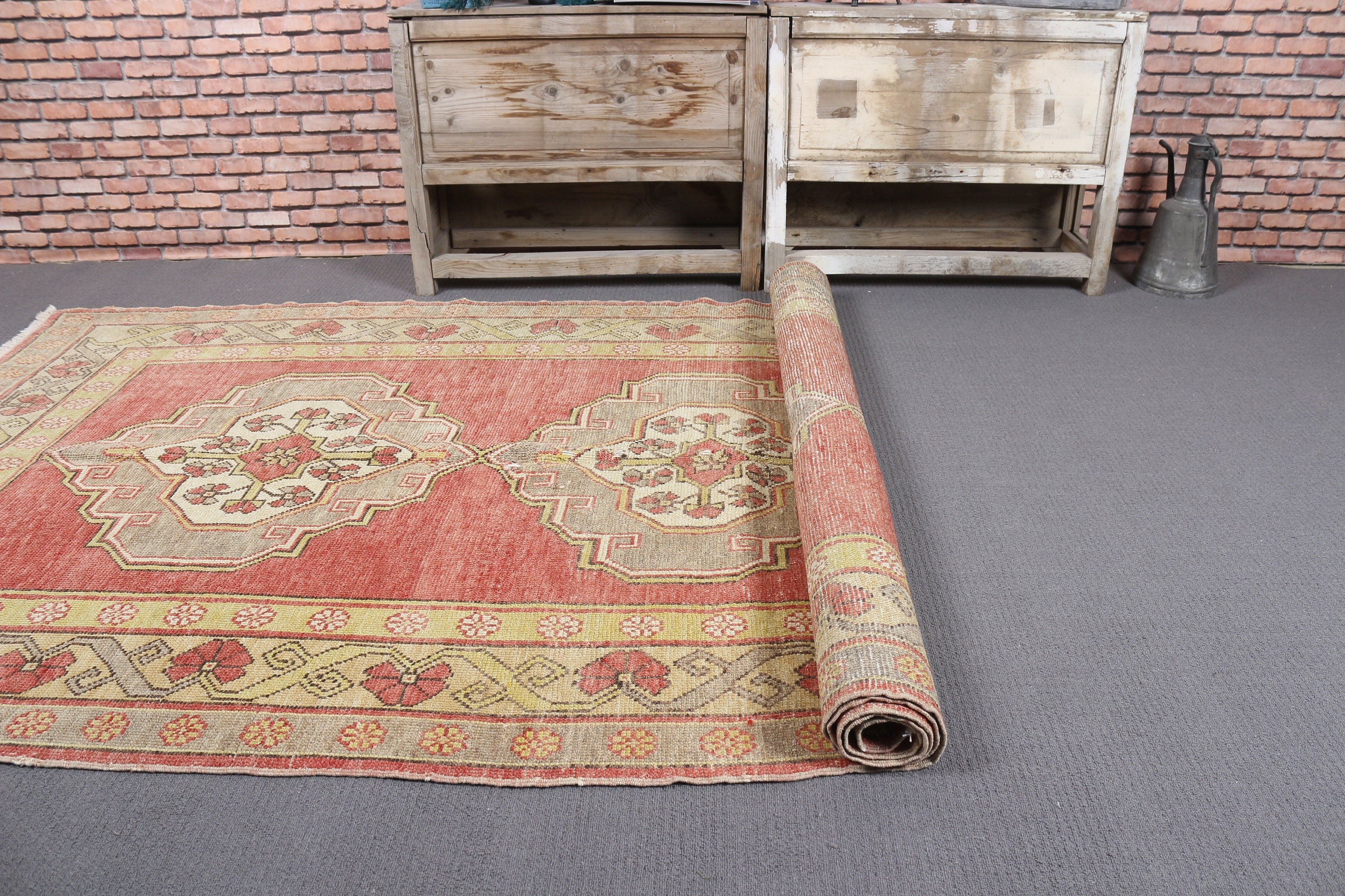 4.7x10.3 ft Large Rug, Vintage Rug, Salon Rugs, Living Room Rug, Turkish Rugs, Cute Rugs, Red Bedroom Rugs, Bedroom Rug, Anatolian Rug