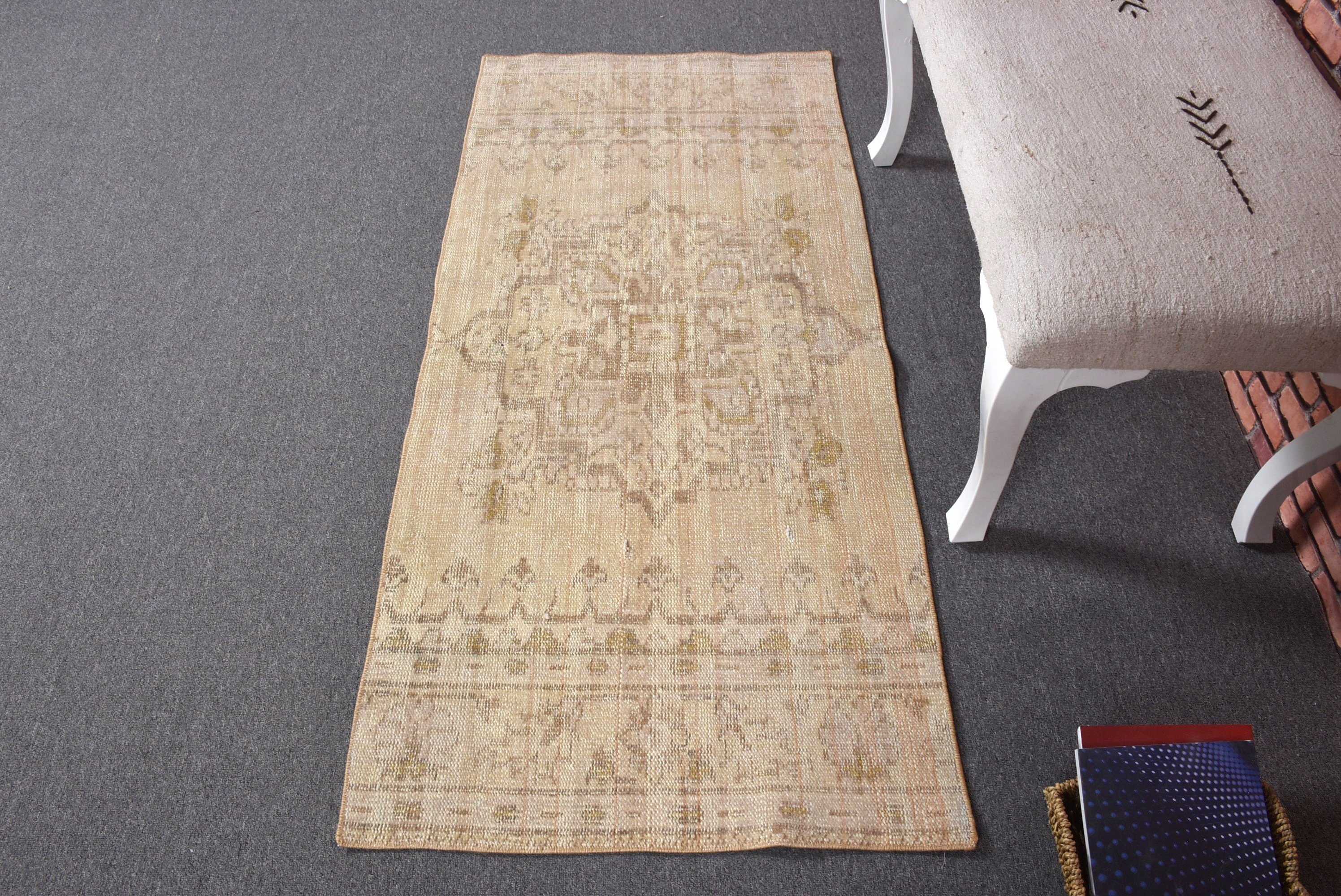 Luxury Rugs, Turkish Rug, Bathroom Rug, Flatweave Rug, Beige Luxury Rugs, Wall Hanging Rug, 2.4x5.2 ft Small Rug, Vintage Rug, Aztec Rug