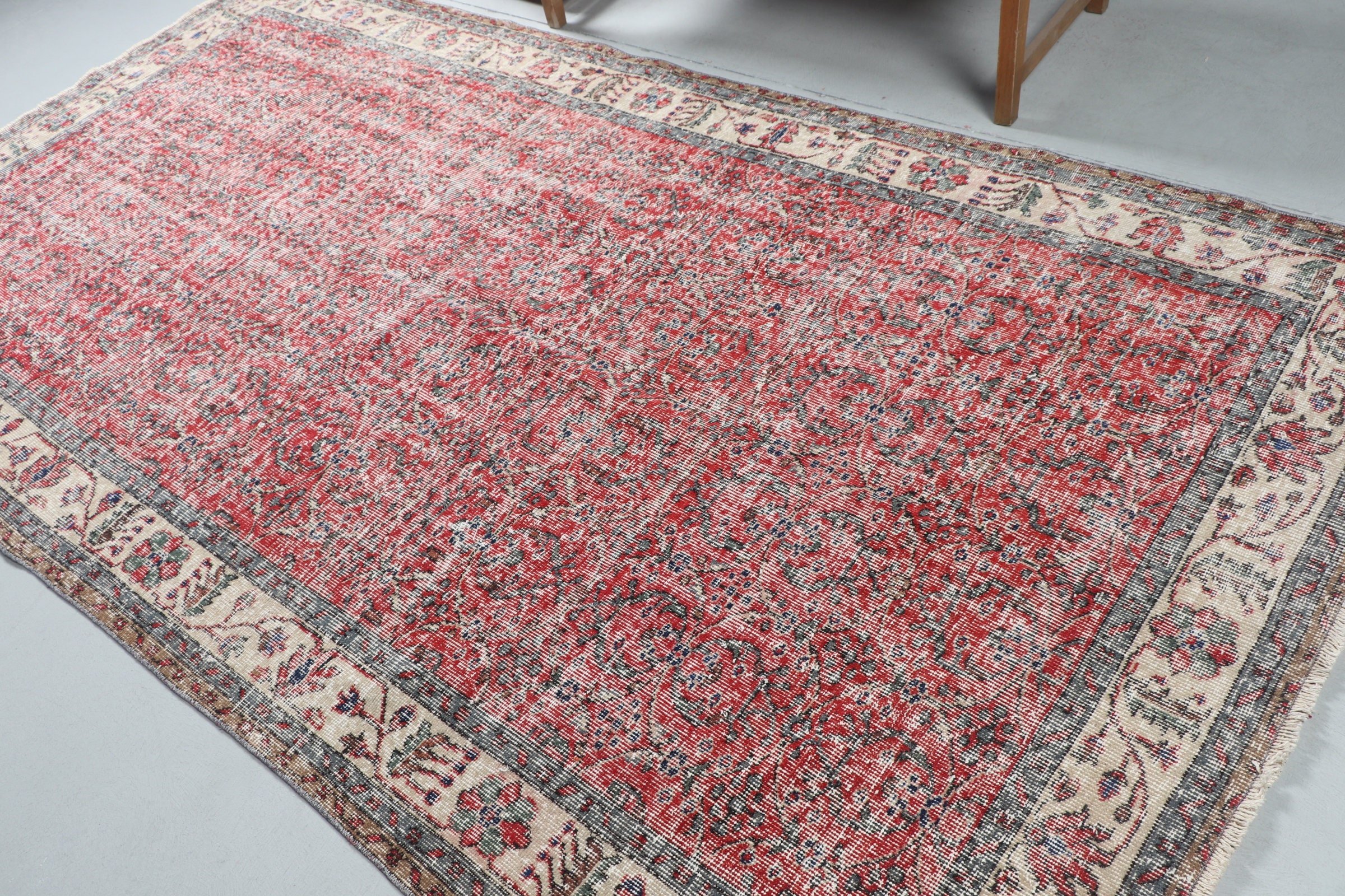 Living Room Rug, Bright Rugs, Vintage Rug, 5.5x10.6 ft Large Rugs, Anatolian Rug, Floor Rug, Bedroom Rug, Red Anatolian Rug, Turkish Rug