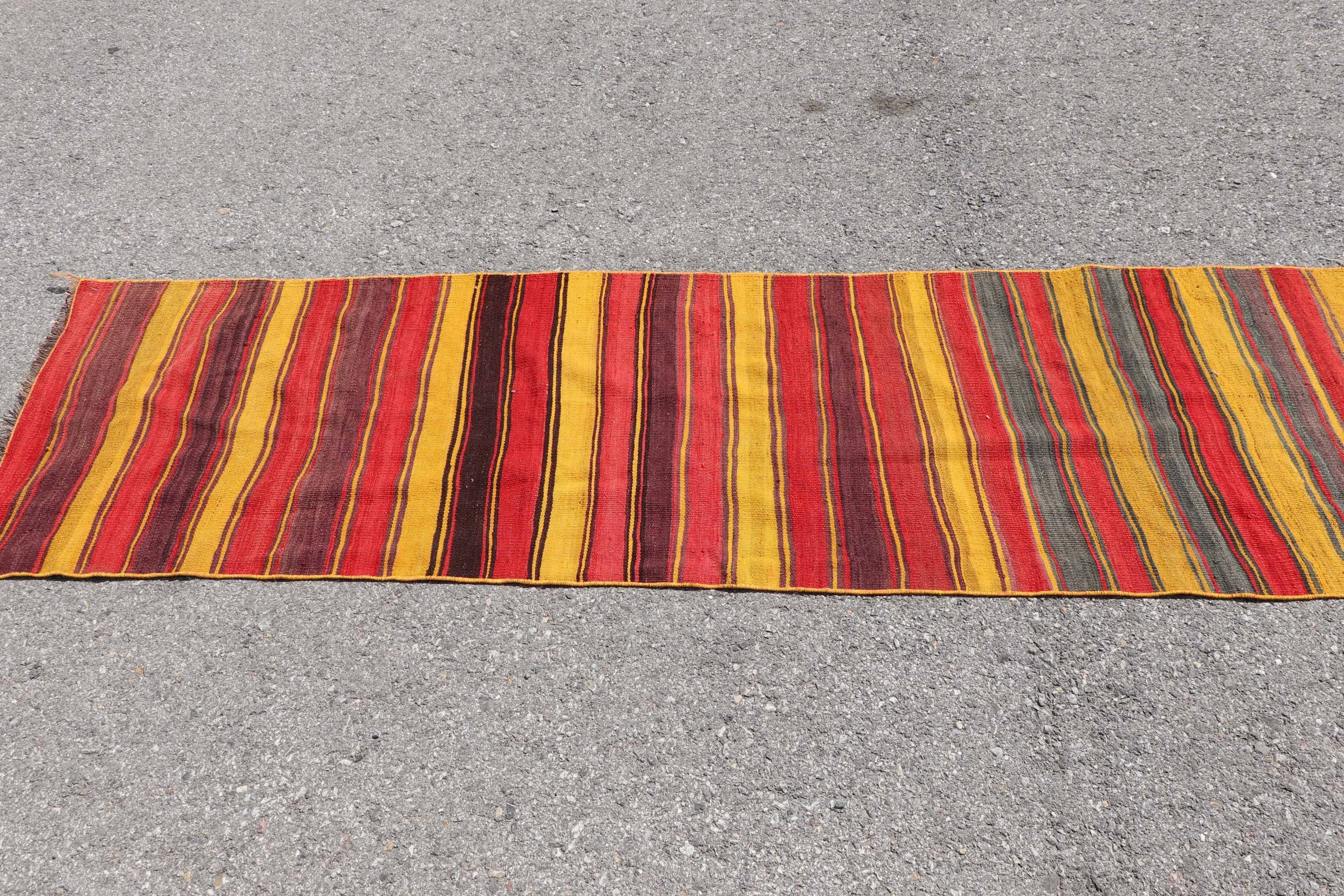 2.2x7.3 ft Runner Rugs, Kilim, Turkish Rug, Vintage Rugs, Rugs for Kitchen, Cool Rugs, Kitchen Rugs, Yellow Home Decor Rug