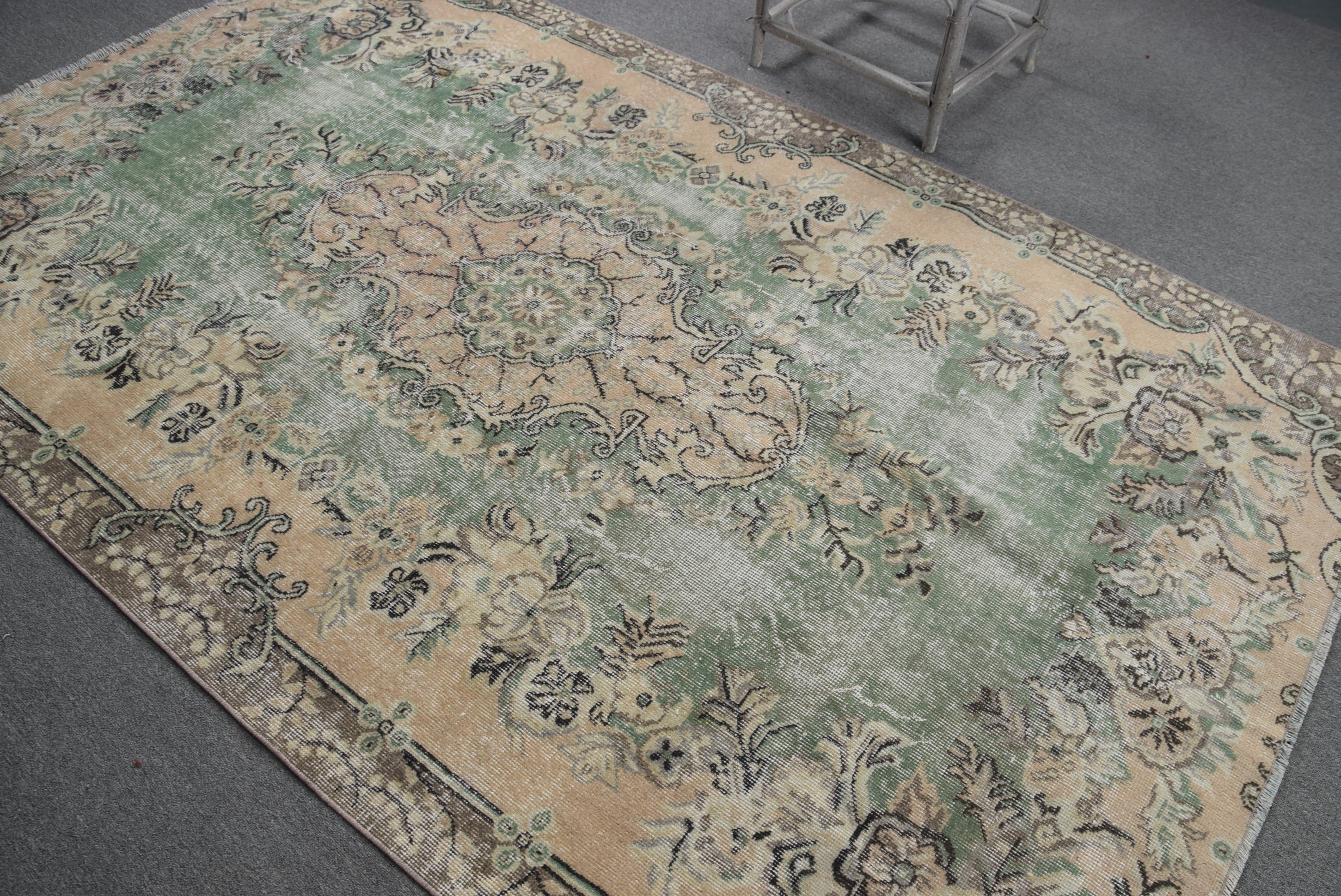 Türk Halısı, Yeşil Ev Dekor Halıları, 5.5x8.7 ft Büyük Halılar, Oturma Odası Halısı, Ev Dekor Halısı, Vintage Halı, Salon Halısı, Fas Halıları, Eski Halı