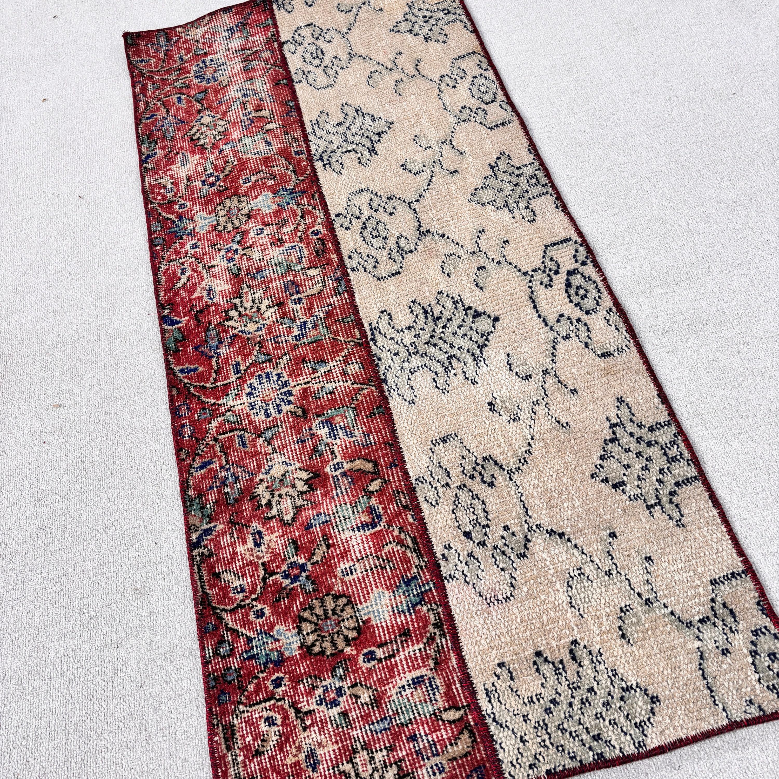 Antika Halı, Türk Halısı, Etnik Halılar, Vintage Halılar, Küçük Boho Halı, 1.9x4.3 ft Küçük Halı, Banyo Halıları, Geometrik Halılar, Kırmızı Antika Halılar