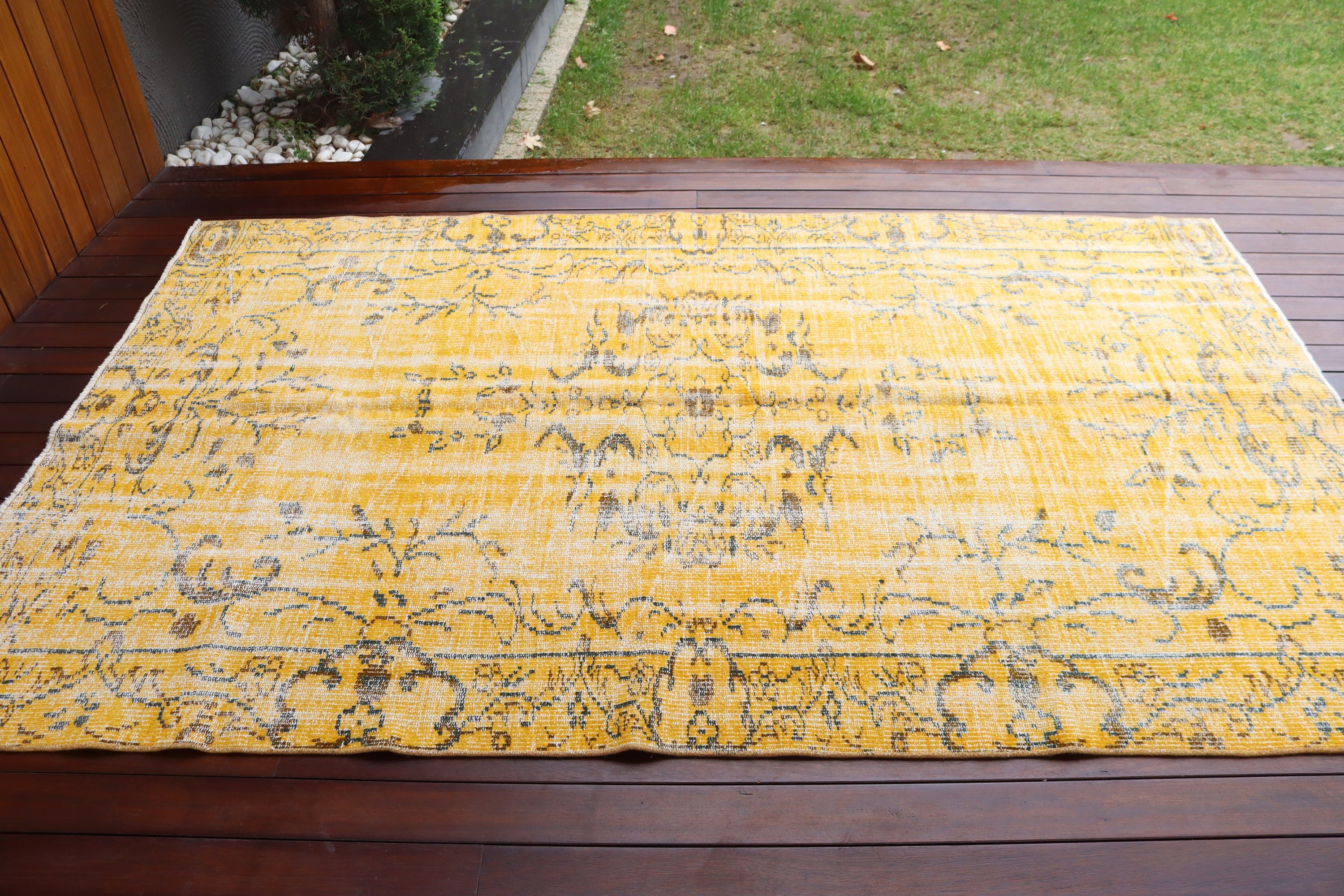 Vintage Rug, Oushak Rug, Yellow Bedroom Rugs, Turkish Rug, Large Oushak Rugs, Neutral Rug, Modern Rug, Dining Room Rugs, 5x8.1 ft Large Rug