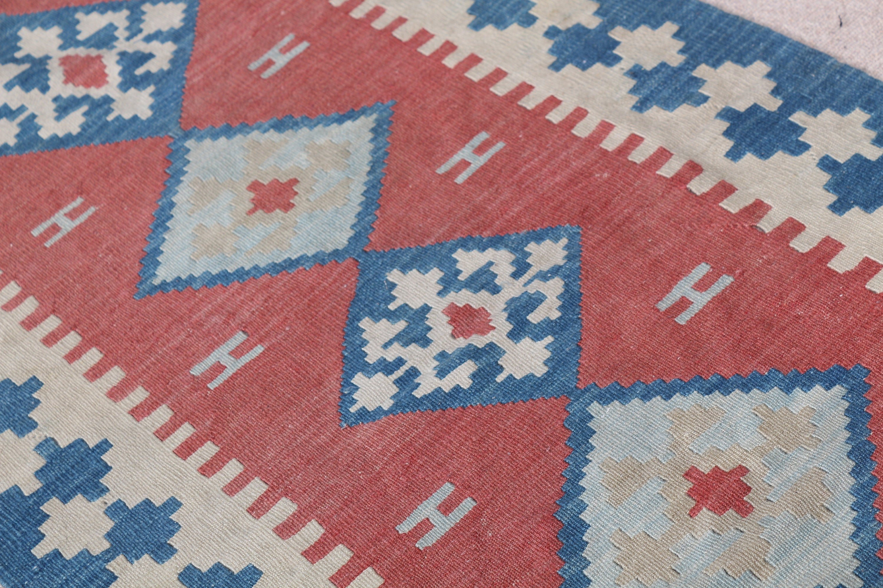 2.7x5.8 ft Aksan Halıları, Giriş Halısı, Parlak Halı, Vintage Halı, Türk Halısı, Kırmızı Oushak Halısı, Anadolu Halısı, Kilim, Çocuk Halıları