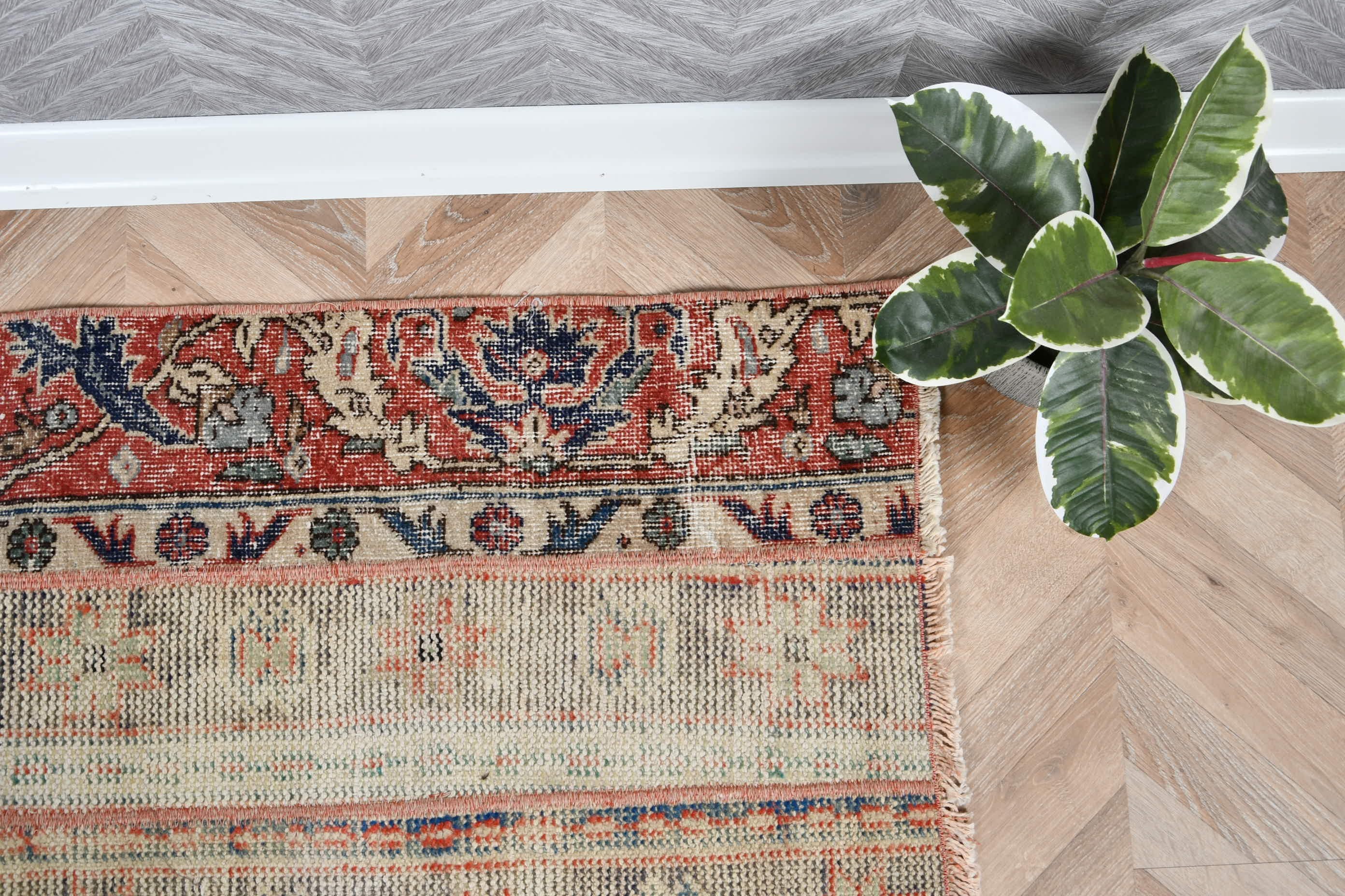 Beige Wool Rugs, Turkish Rugs, Rugs for Bath, Nursery Rug, 1.9x4.3 ft Small Rug, Bedroom Rug, Home Decor Rug, Vintage Rug