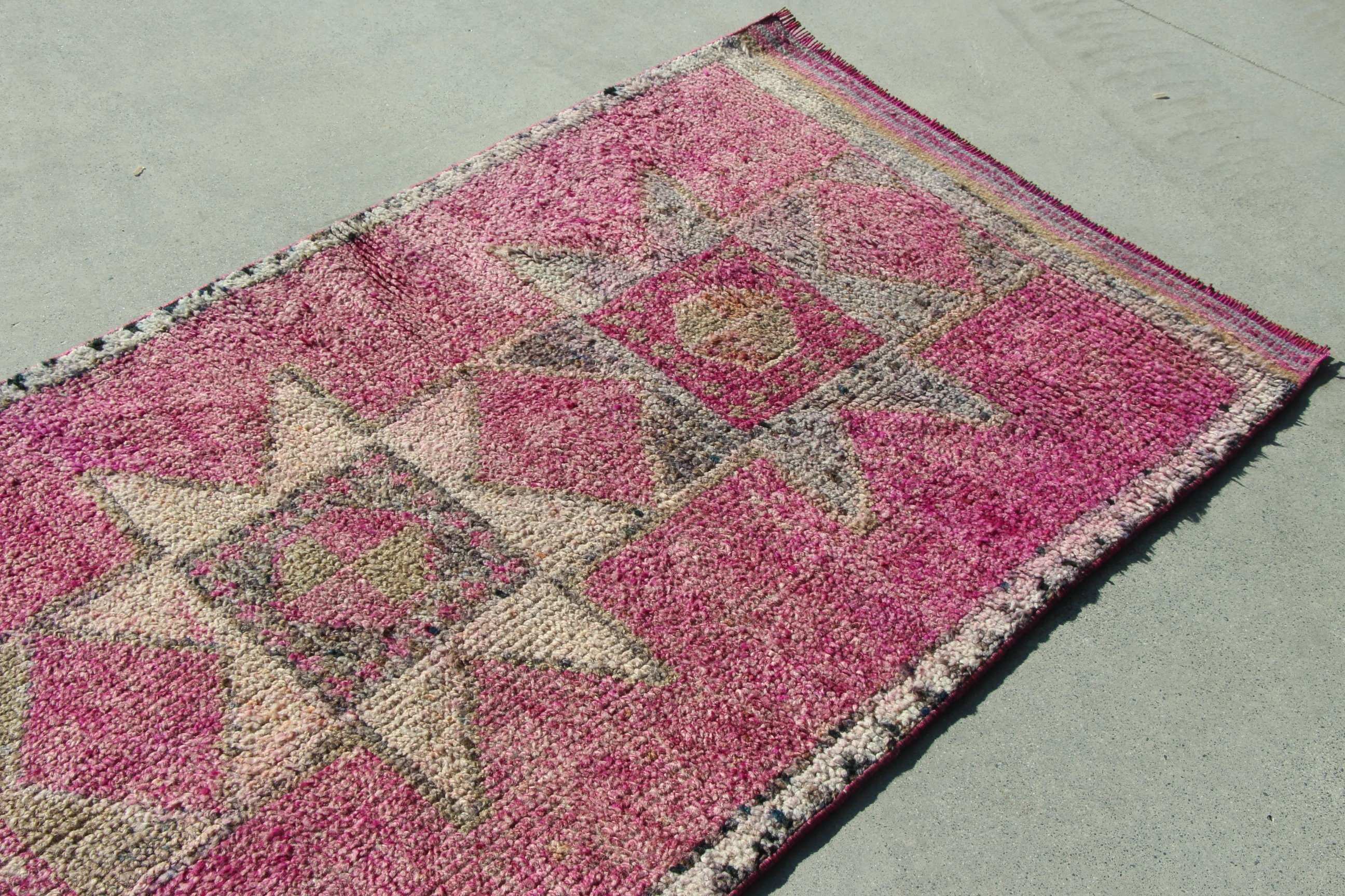 Stair Rugs, Bedroom Rug, 3x9.2 ft Runner Rugs, Ethnic Rugs, Corridor Rug, Vintage Rugs, Geometric Rugs, Turkish Rugs, Pink Neutral Rugs