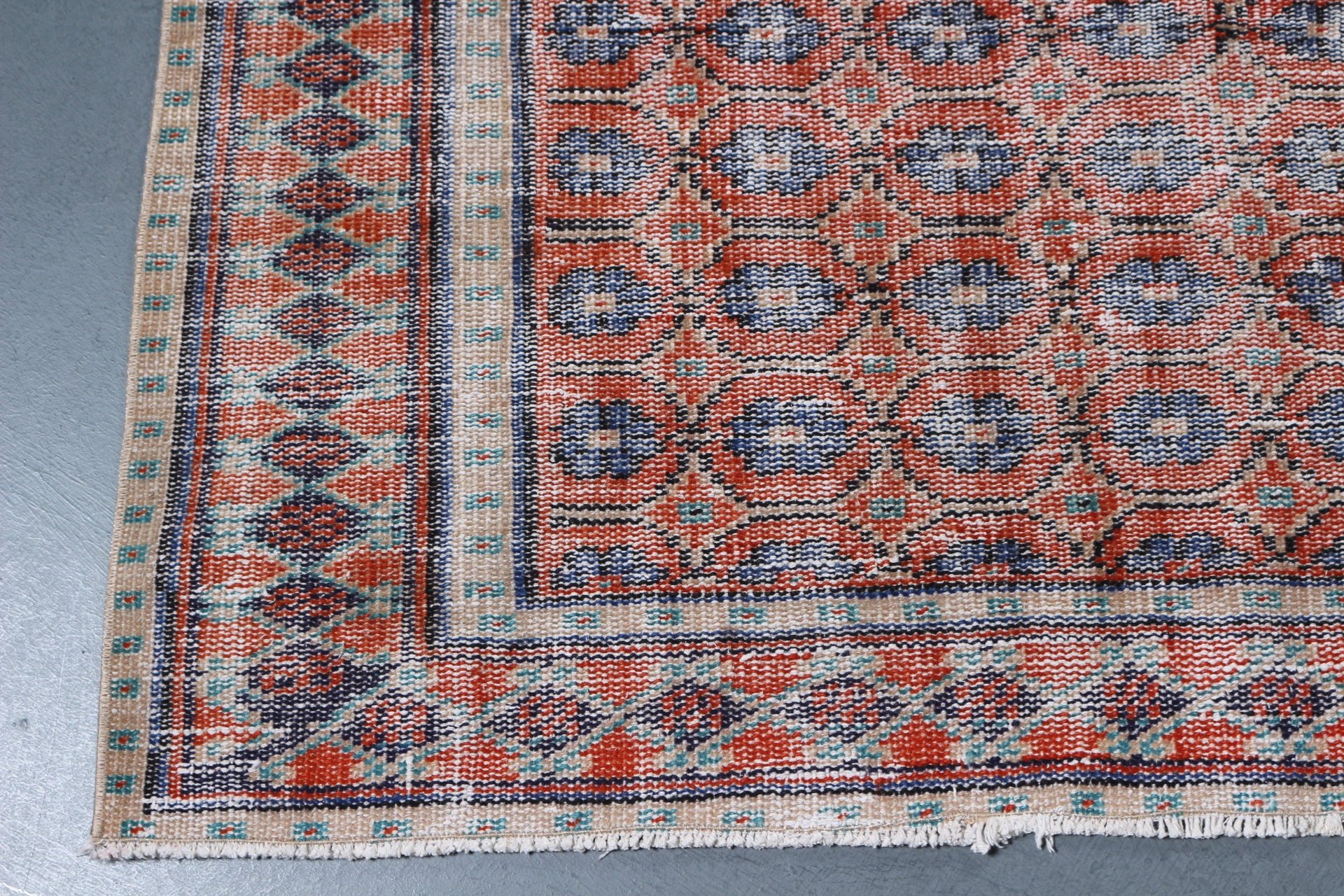 Rugs for Indoor, 4.7x7.5 ft Area Rugs, Cool Rug, Turkish Rug, Bedroom Rug, Kitchen Rug, Orange Moroccan Rug, Vintage Rug