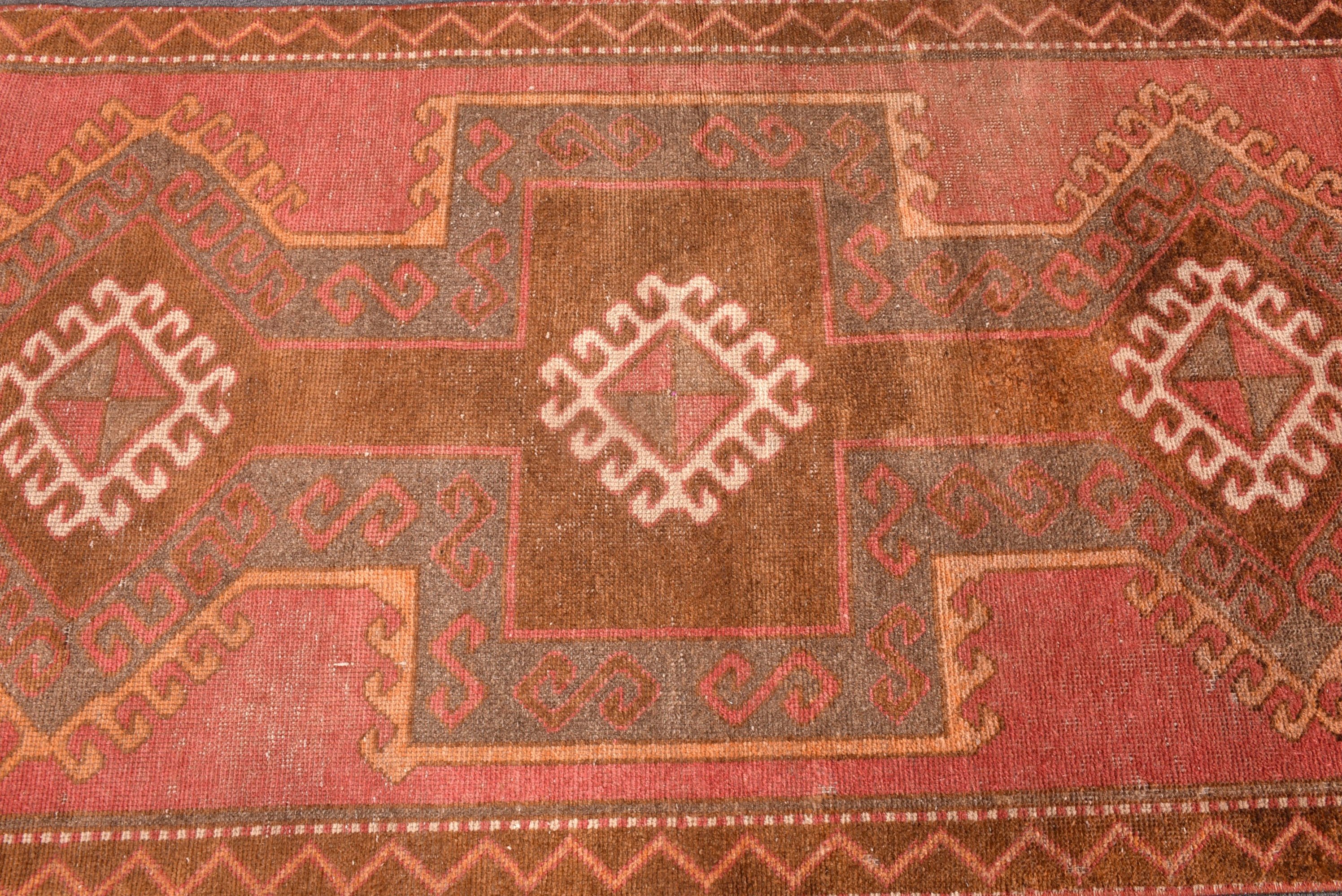 Pembe Geometrik Halılar, Düz Dokuma Halılar, Türk Halıları, Boho Vurgulu Halılar, Antika Halılar, Vintage Halı, 3,2x6,4 ft Aksanlı Halı, Boho Vurgulu Halı