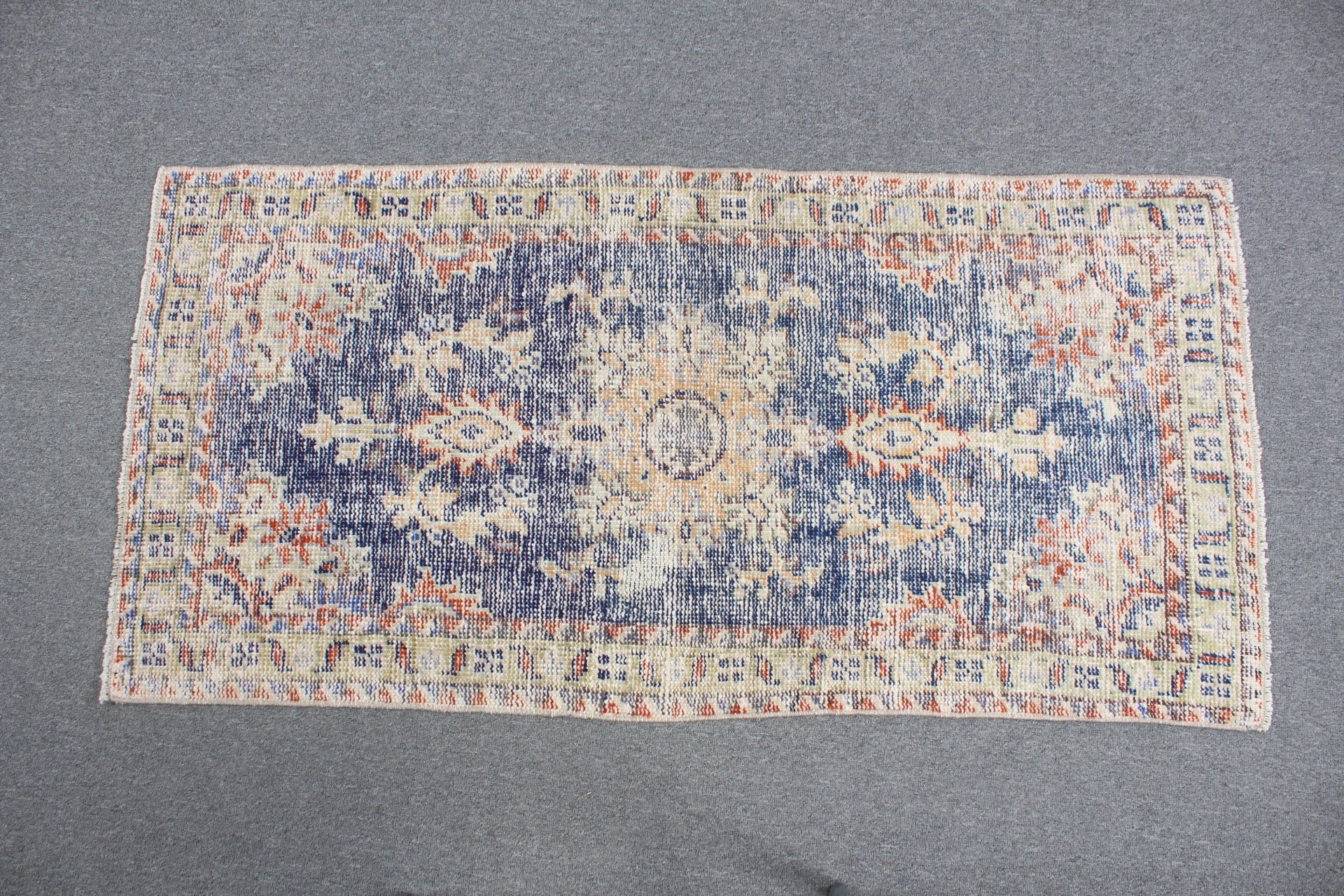 Blue Bedroom Rug, Kitchen Rugs, Entry Rugs, Rugs for Entry, Vintage Rug, 2.3x4.7 ft Small Rug, Wool Rug, Small Boho Rug Rugs, Turkish Rug