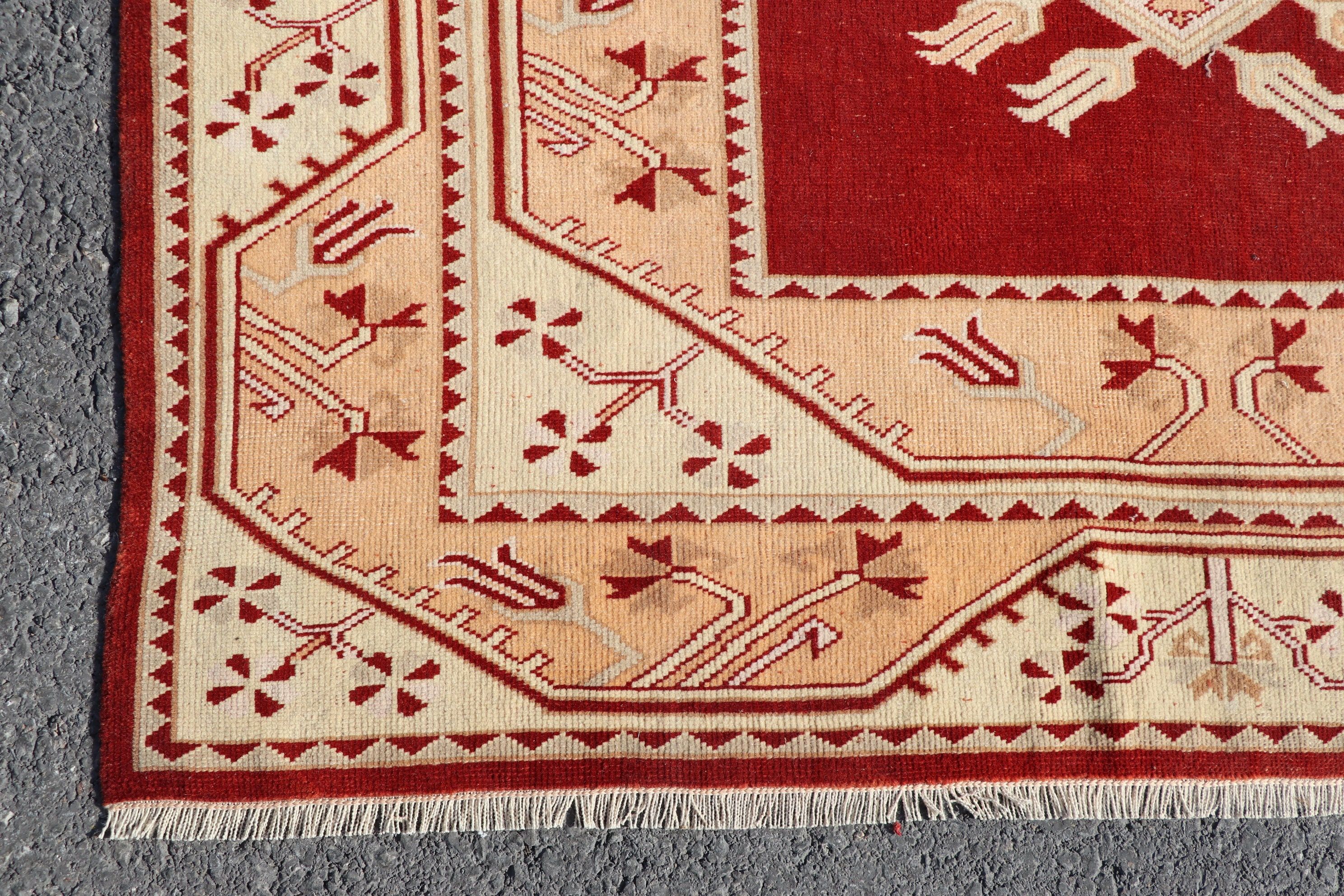 4.9x6.7 ft Area Rugs, Cool Rug, Rugs for Bedroom, Home Decor Rug, Pale Rug, Vintage Rug, Turkish Rugs, Vintage Decor Rug, Red Bedroom Rug