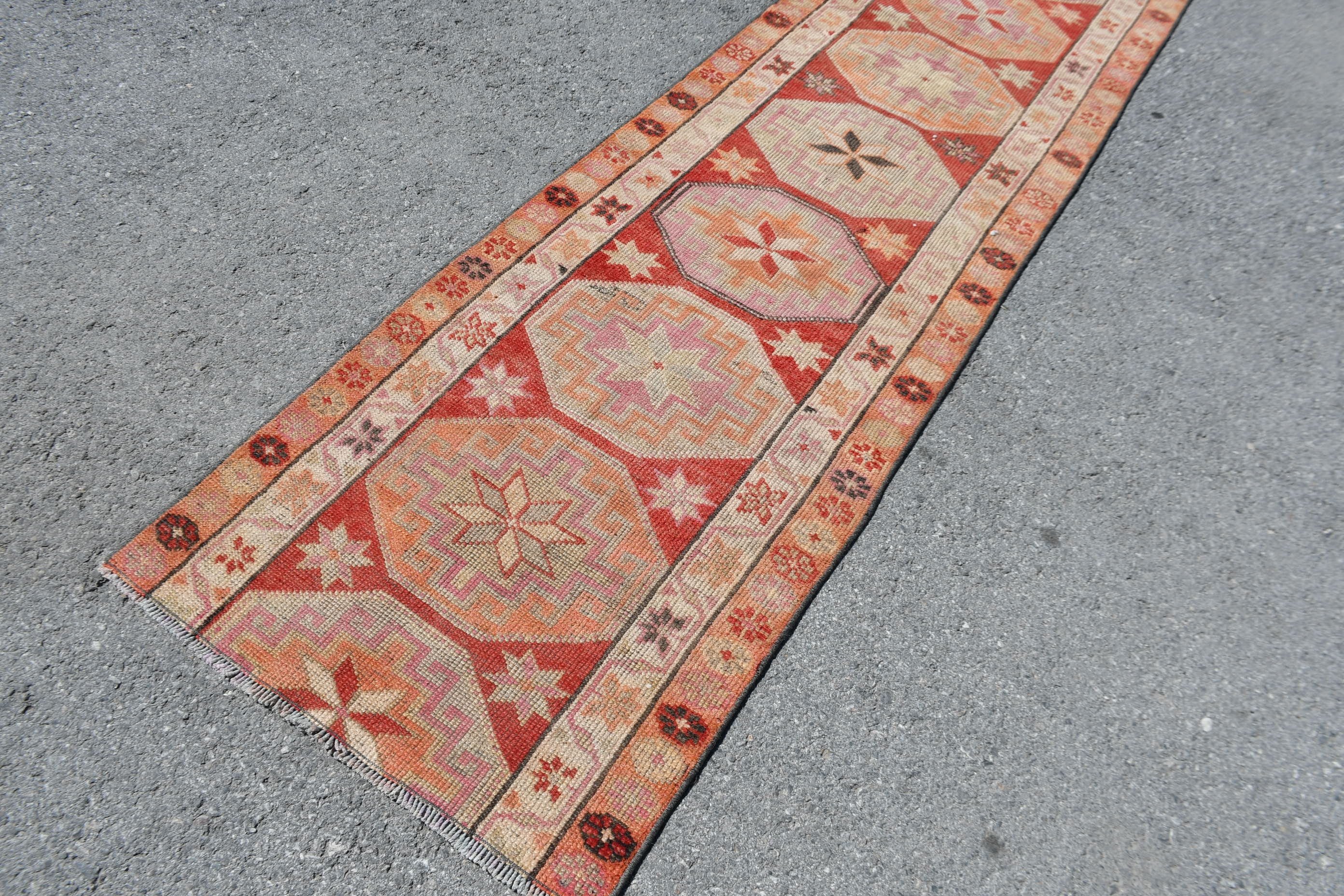 Old Rug, Floor Rug, Colorful Rug, 2.6x12.9 ft Runner Rugs, Turkish Rug, Vintage Rug, Kitchen Rugs, Rugs for Runner, Kitchen Rug Runner Rugs