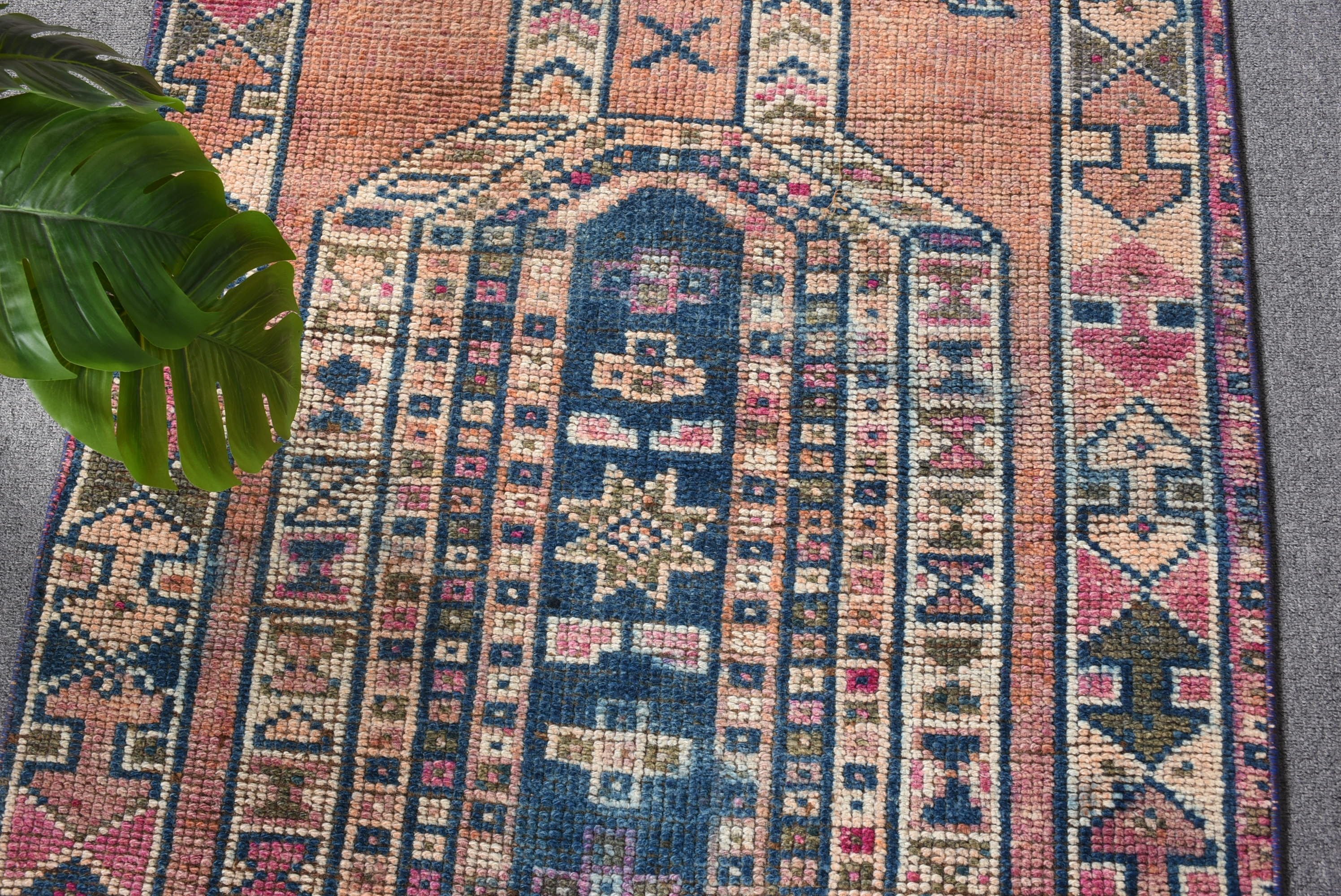 Vintage Halı, Havalı Halı, Koridor Halıları, Merdiven Halısı, Turuncu Mutfak Halısı, Koridor Halıları, Türk Halıları, 2,7x11,3 ft Koşucu Halısı, Oushak Halıları