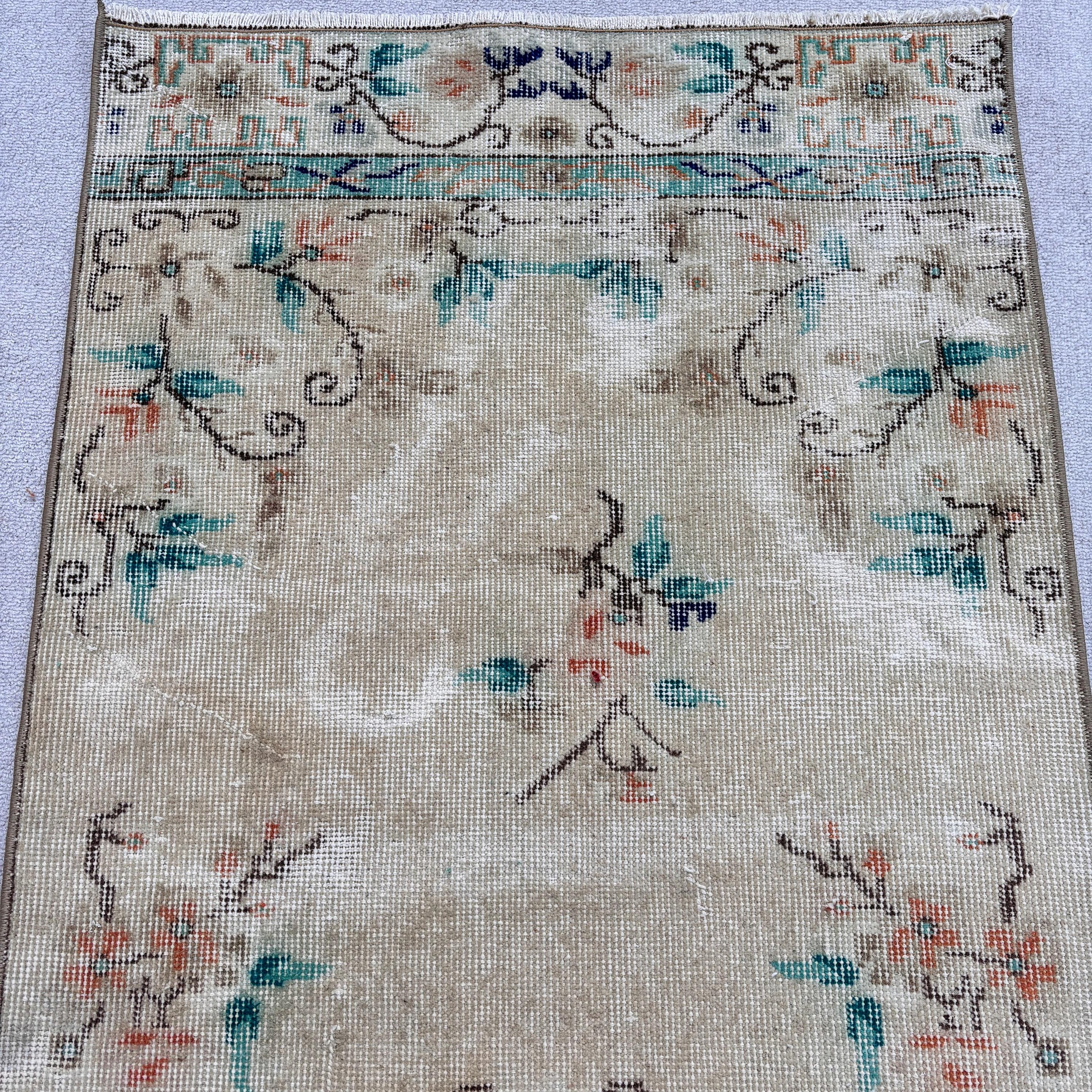 Gökkuşağı Nötr Halı, Türk Halısı, Sanatsal Halı, El Dokuma Halılar, Mutfak Halısı, 2,5x6,8 ft Yolluk Halıları, Havalı Halılar, Vintage Halı, Koridor Halıları