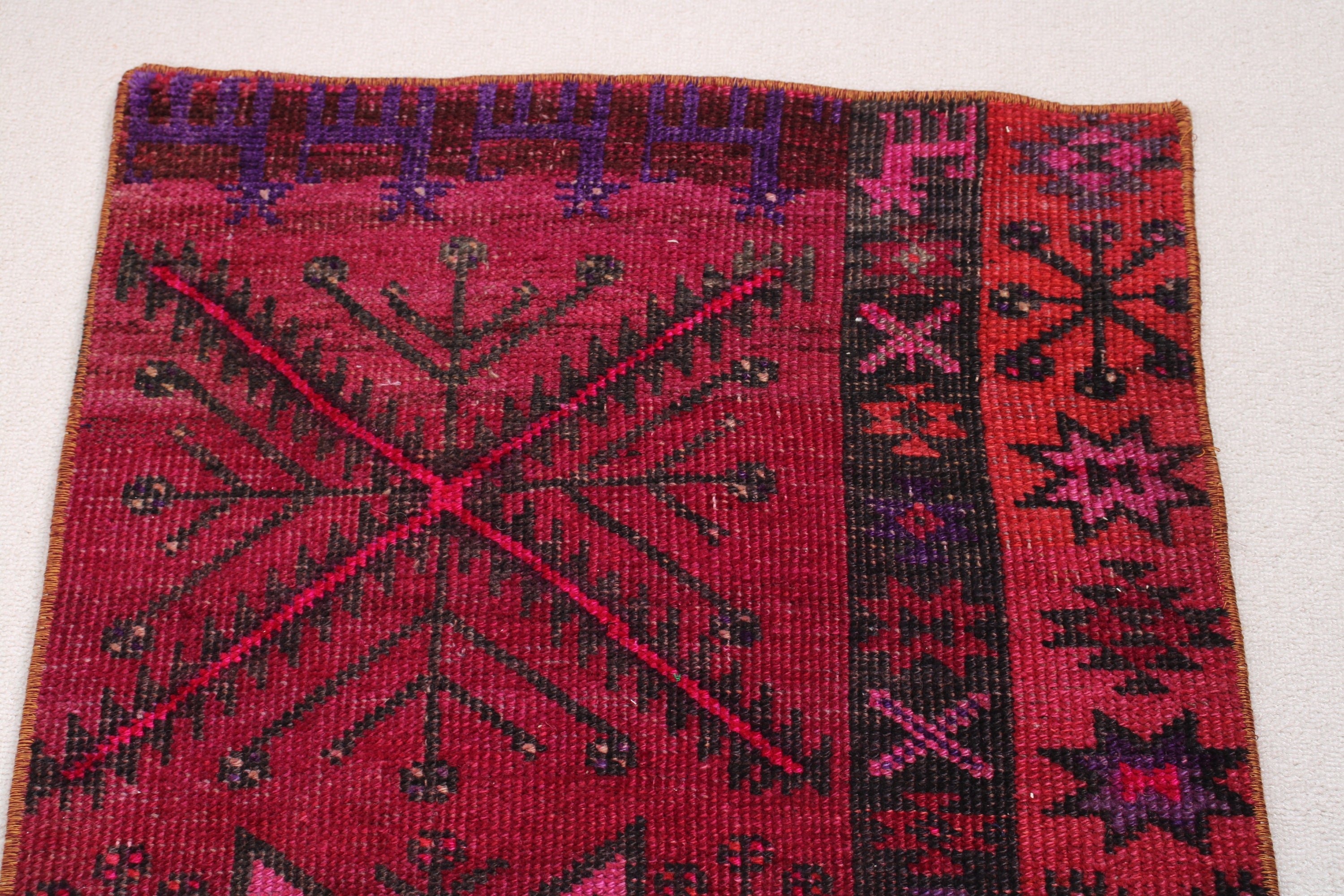 Bath Rugs, 2.1x2.5 ft Small Rug, Turkish Rugs, Ethnic Rugs, Home Decor Rugs, Vintage Rugs, Kitchen Rugs, Purple Geometric Rug, Antique Rugs