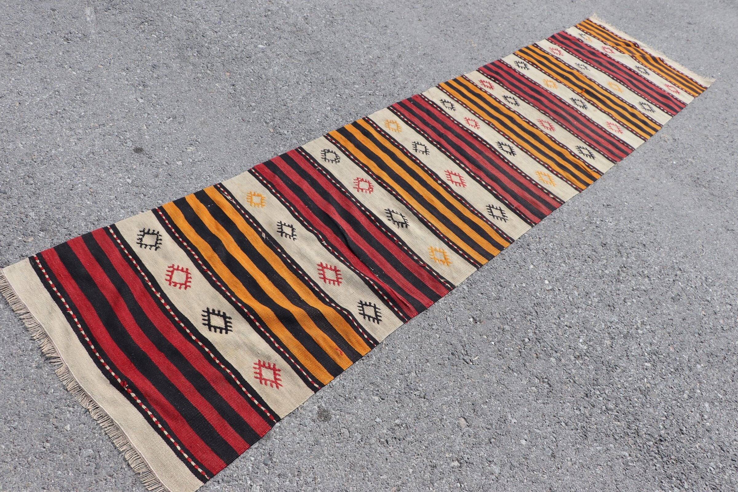 Mutfak Kilim, Türk Kilim, Yolluk Kilim, Koridor Kilim, 74x306 cm Yolluk Kilim, Antik Kilim, Sarı Anadolu Kilim, Yolluk Kilim