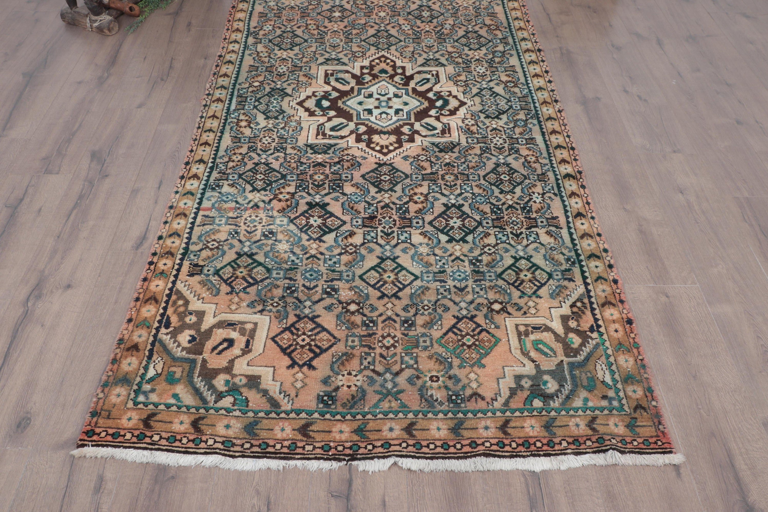 Antique Rug, Turkish Rugs, Modern Rug, Vintage Area Rugs, Aesthetic Rug, Floor Rug, 4x8.7 ft Area Rugs, Brown Home Decor Rug, Vintage Rugs