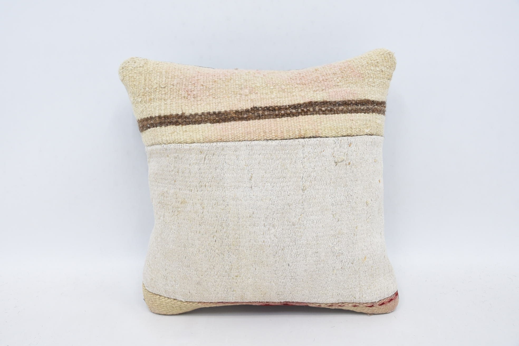 Crochet Pattern Pillow, Antique Pillows, Aztec Cushion, 14"x14" White Cushion Case, Kilim Cushion Sham, Pillow for Couch