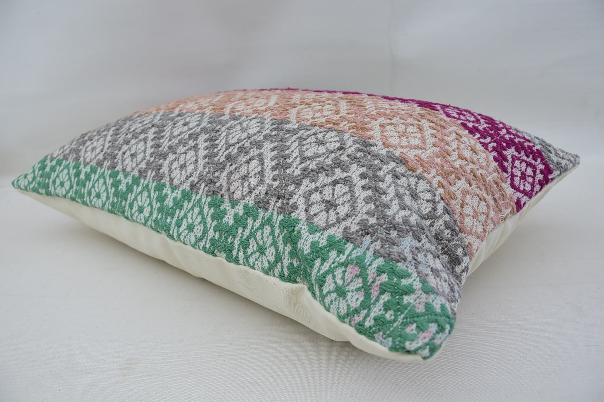 Accent Cushion Cover, Boho Pillow, Anatolian Cushion, Gift Pillow, Pillow for Sofa, Vintage Pillow, 16"x24" Gray Cushion