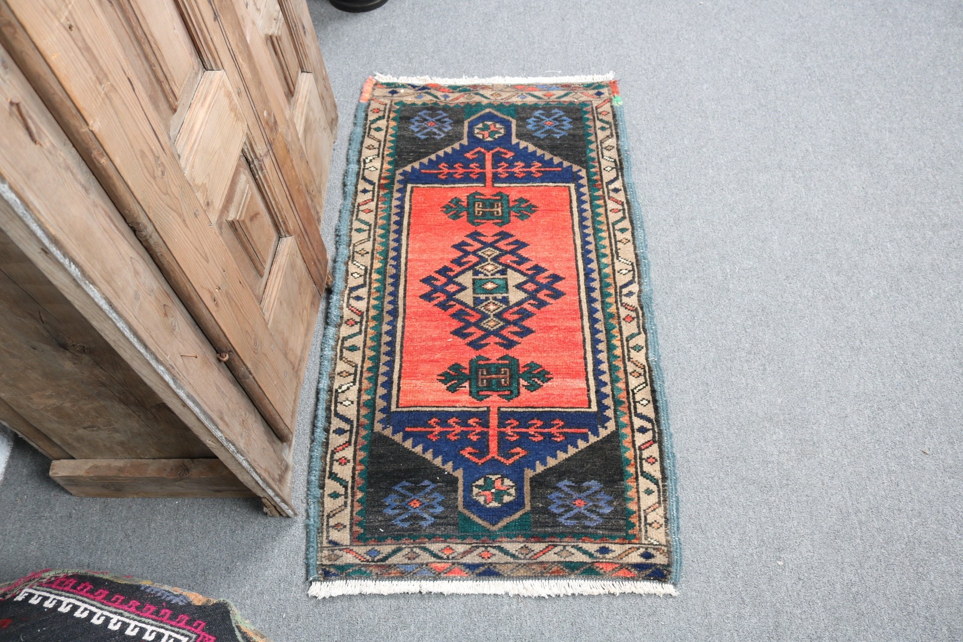 1.9x3.5 ft Small Rug, Modern Rug, Oriental Rug, Turkish Rugs, Red Neutral Rugs, Vintage Rug, Car Mat Rugs, Bathroom Rug, Bedroom Rugs