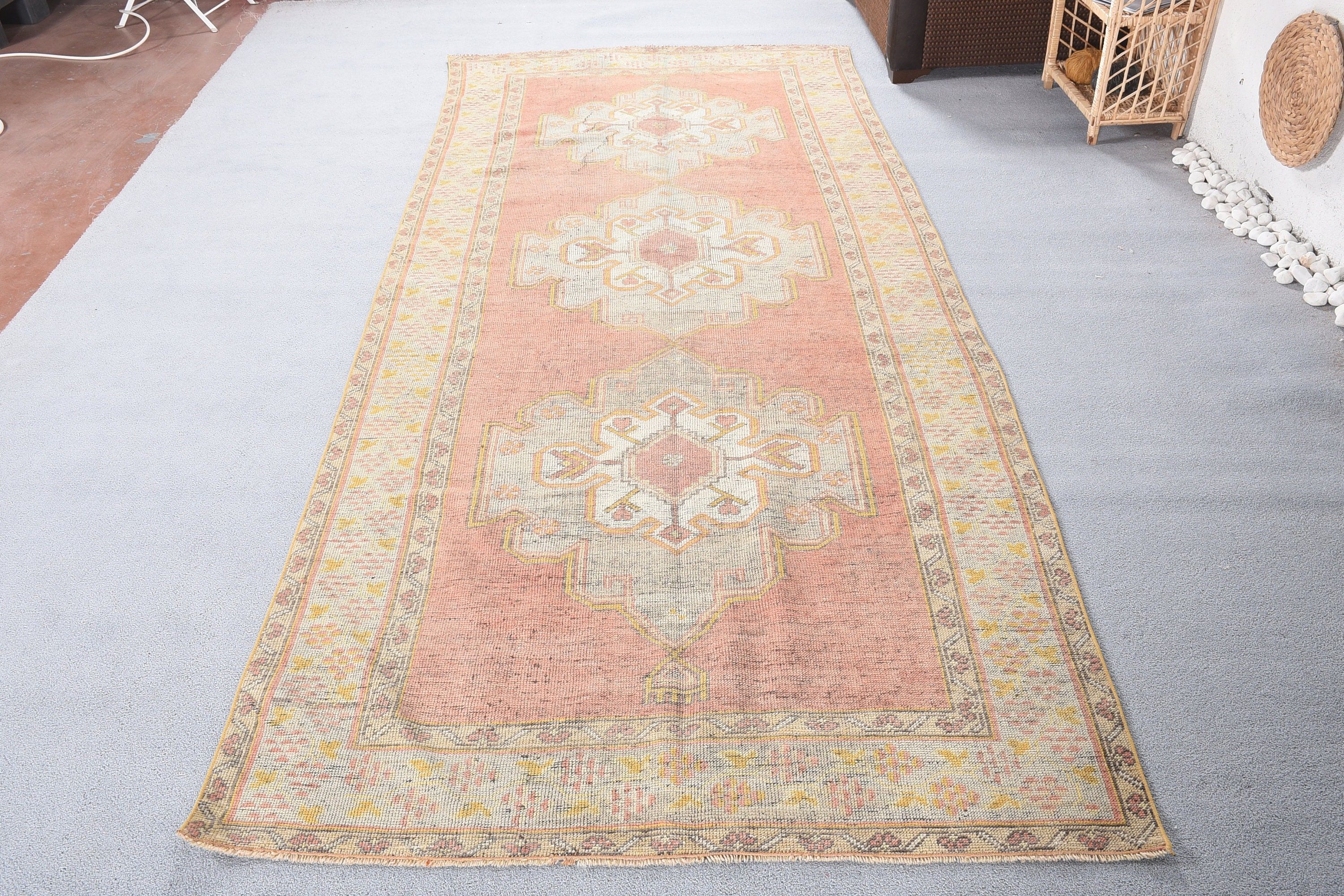 Vintage Rug, Bedroom Rug, Dining Room Rug, Boho Rug, Pale Rug, Cool Rug, Living Room Rug, Turkish Rugs, Red Wool Rug, 4.7x11.1 ft Large Rug