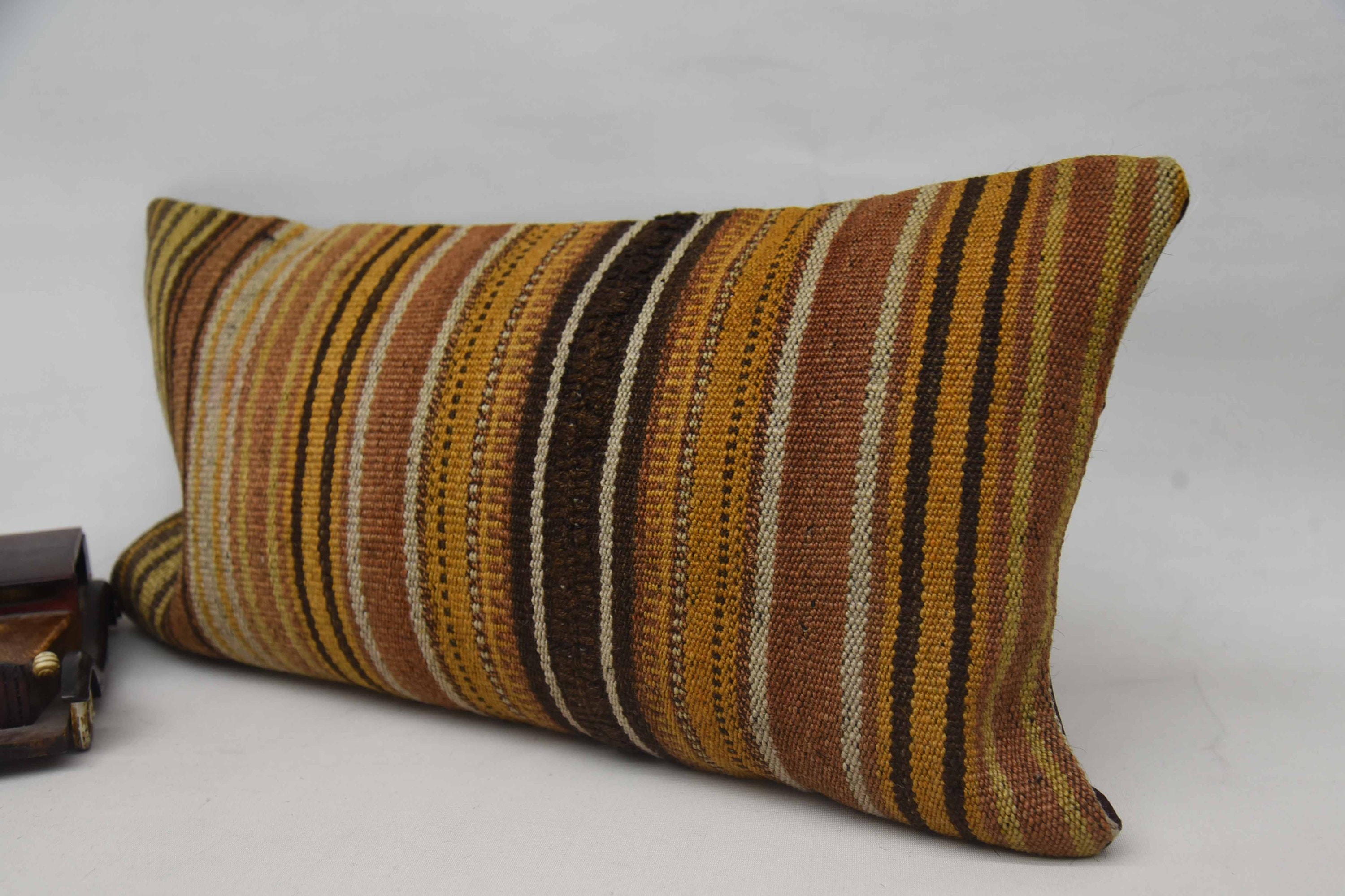 Rustic Pillow Sham, Turkish Kilim Pillow, Kilim Pillow, Art Deco Pillow, 12"x24" Orange Cushion, Home Decor Pillow