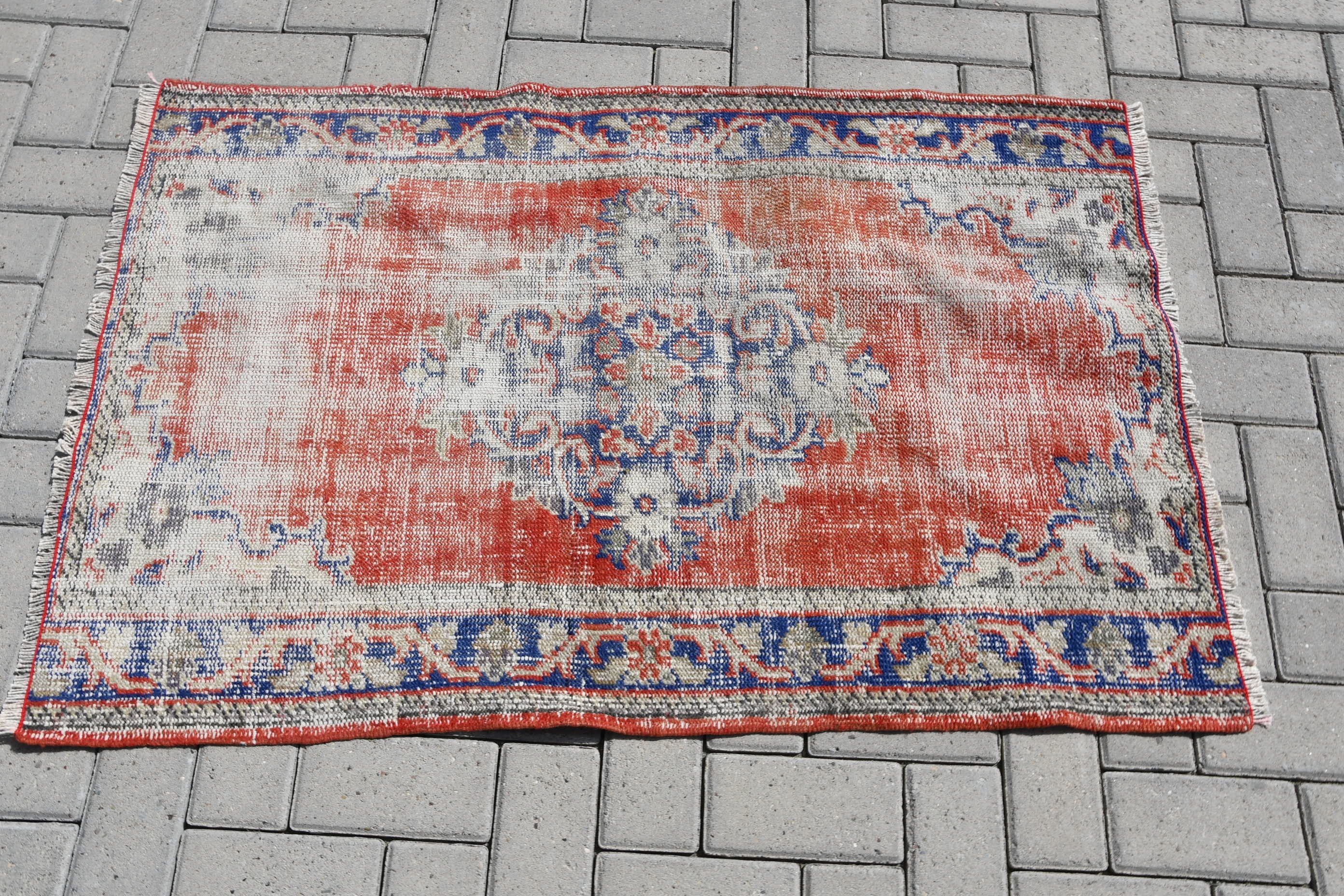 Rugs for Bath, Vintage Rug, Nursery Rug, 2.7x4.1 ft Small Rug, Handwoven Bath Mat Rug, Turkish Rug, Kitchen Rugs, Wool Rug, Moroccan Rug