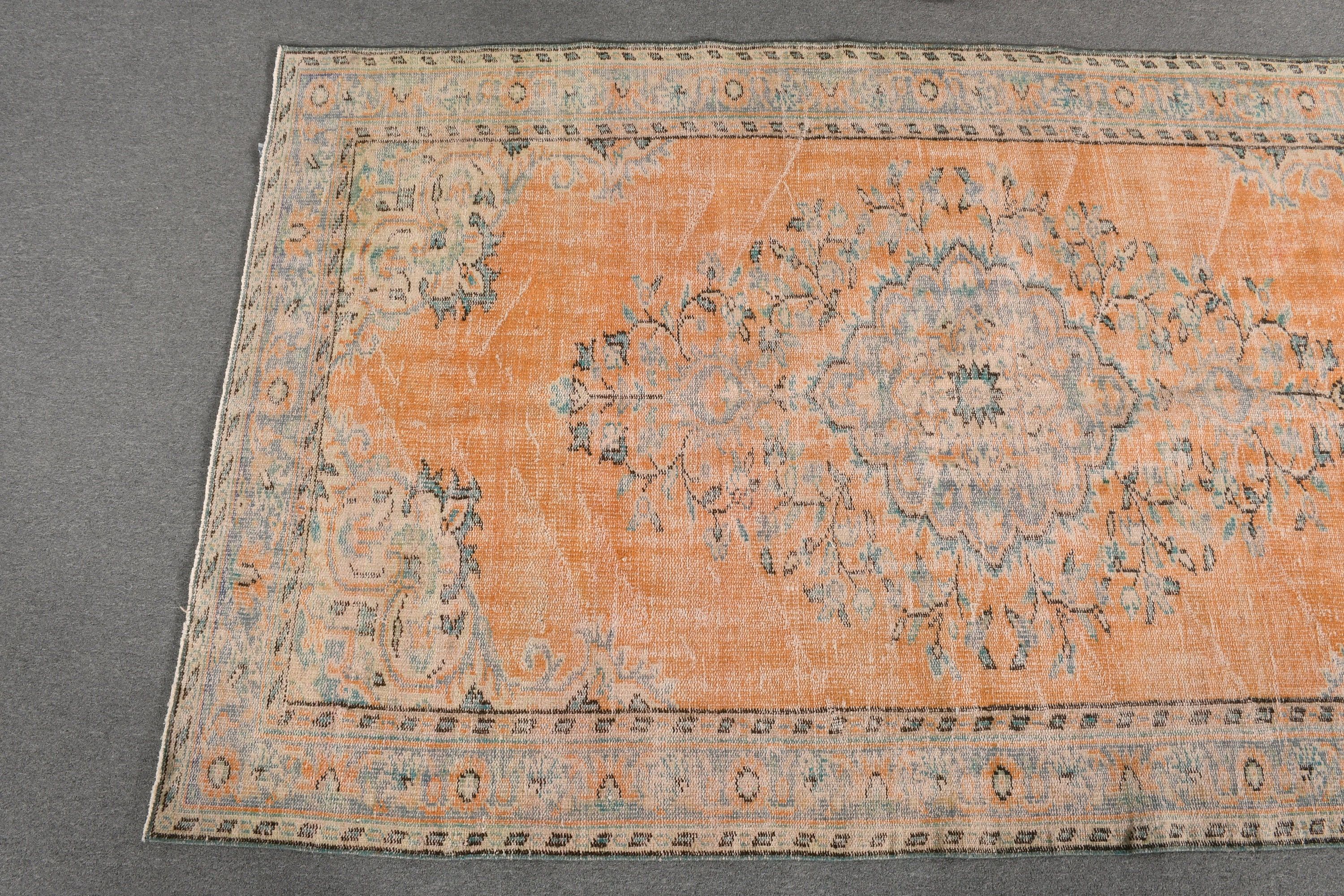 Antique Rug, Bedroom Rug, 5.1x8.8 ft Large Rug, Salon Rug, Rugs for Salon, Orange Antique Rug, Vintage Decor Rug, Turkish Rug, Vintage Rugs