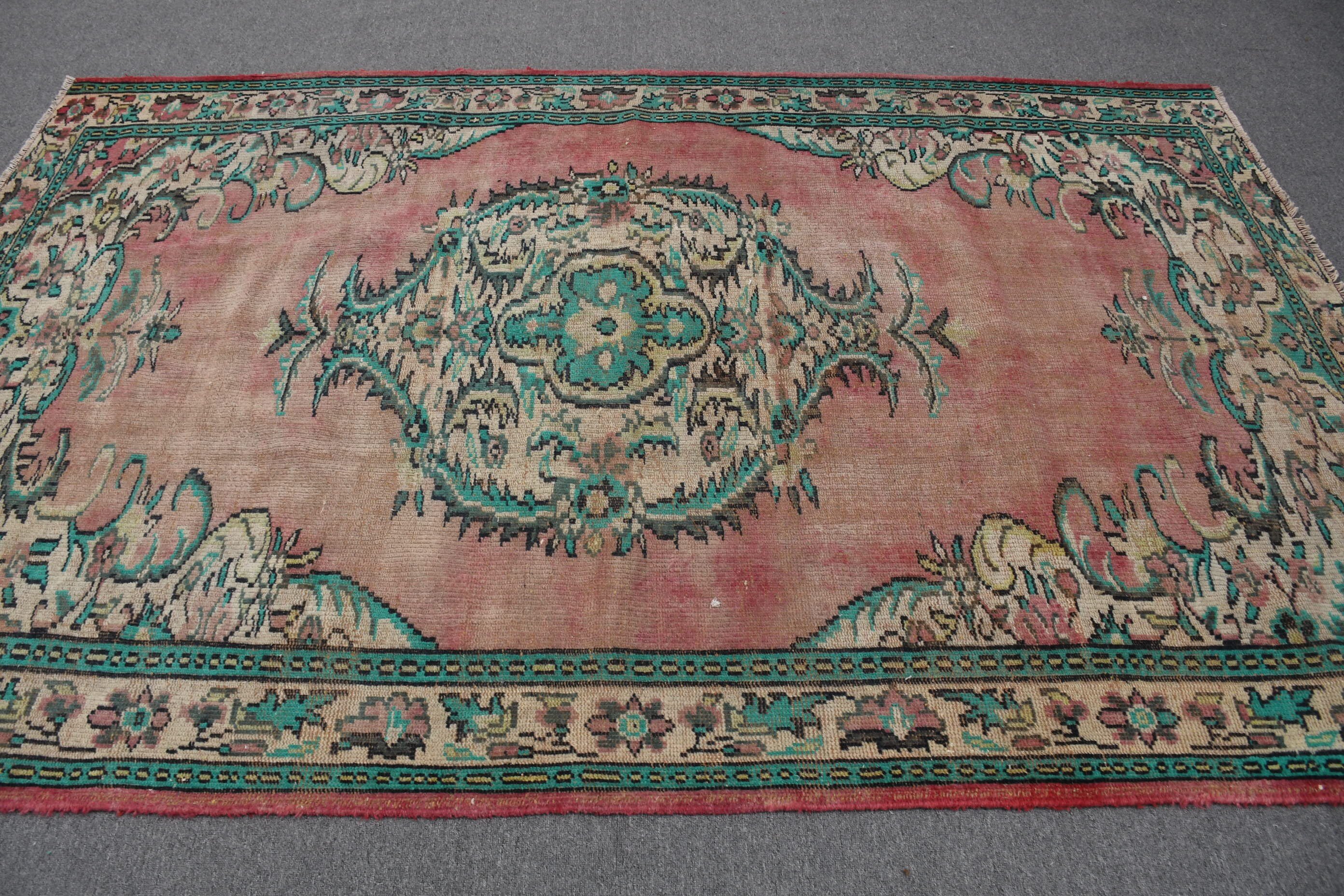 Anatolian Rug, Vintage Rug, Turkish Rug, Living Room Rug, 5.6x8.8 ft Large Rug, Kitchen Rugs, Red Moroccan Rug, Ethnic Rug, Salon Rugs