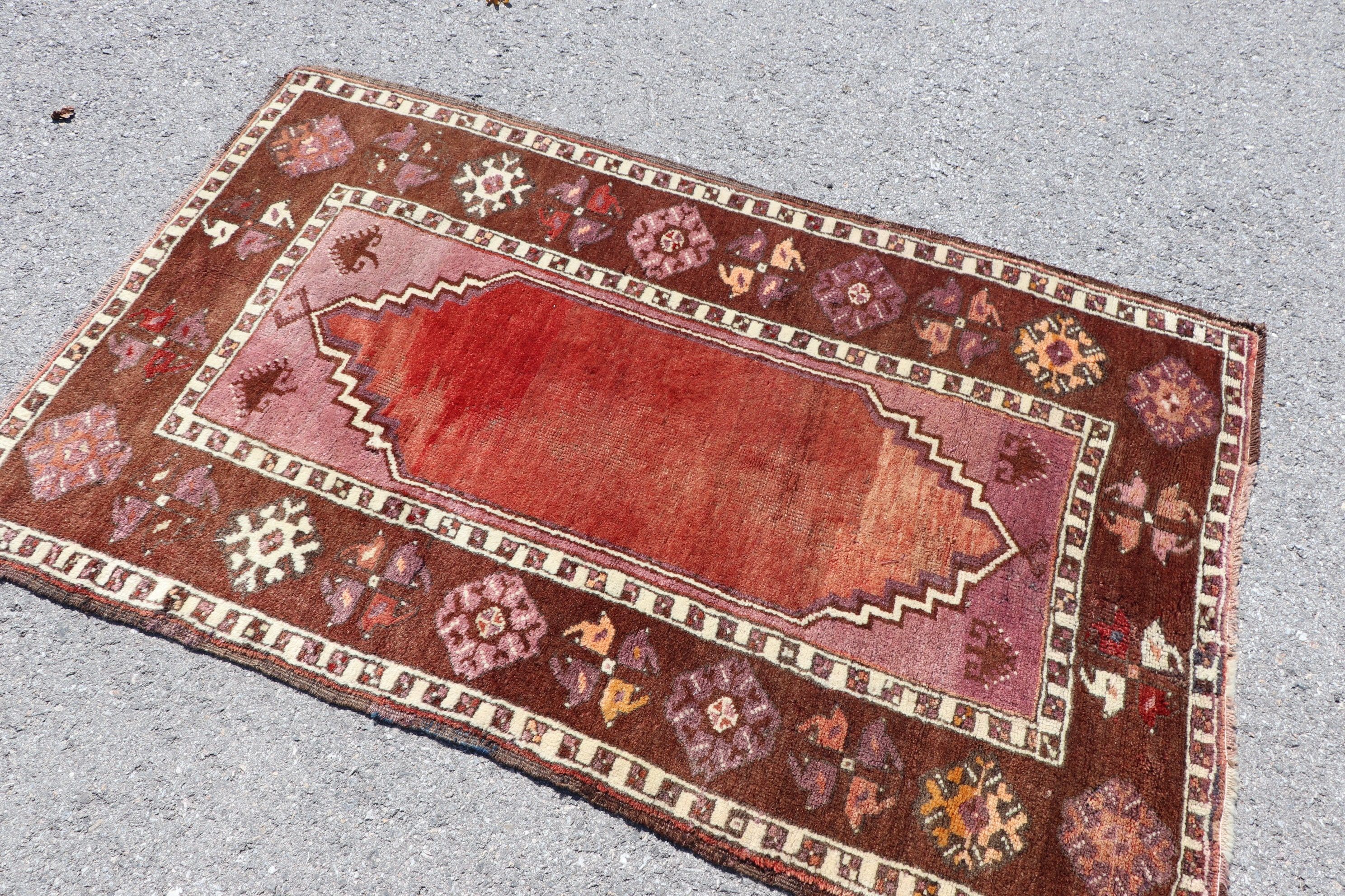 Turkish Rug, Kitchen Rug, Moroccan Rug, Cute Rug, Entry Rug, Anatolian Rugs, Vintage Rug, Brown Oriental Rugs, 3.4x5.3 ft Accent Rugs