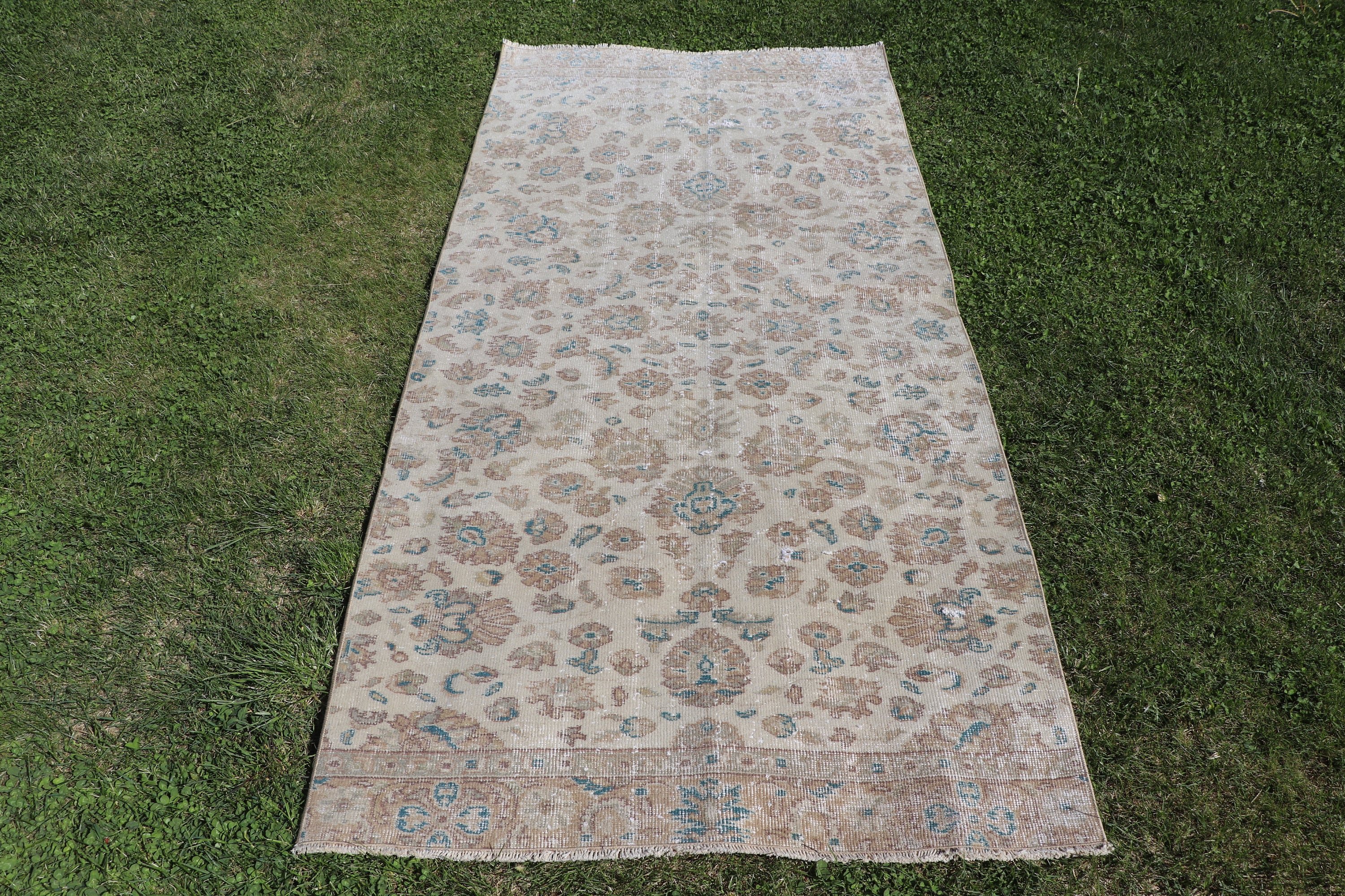 Accent için Halılar, Bej Mutfak Halıları, Nötr Halılar, Lüks Halılar, Vintage Halılar, Türk Halısı, Boho Accent Halı, 3,3x7,2 ft Accent Halı