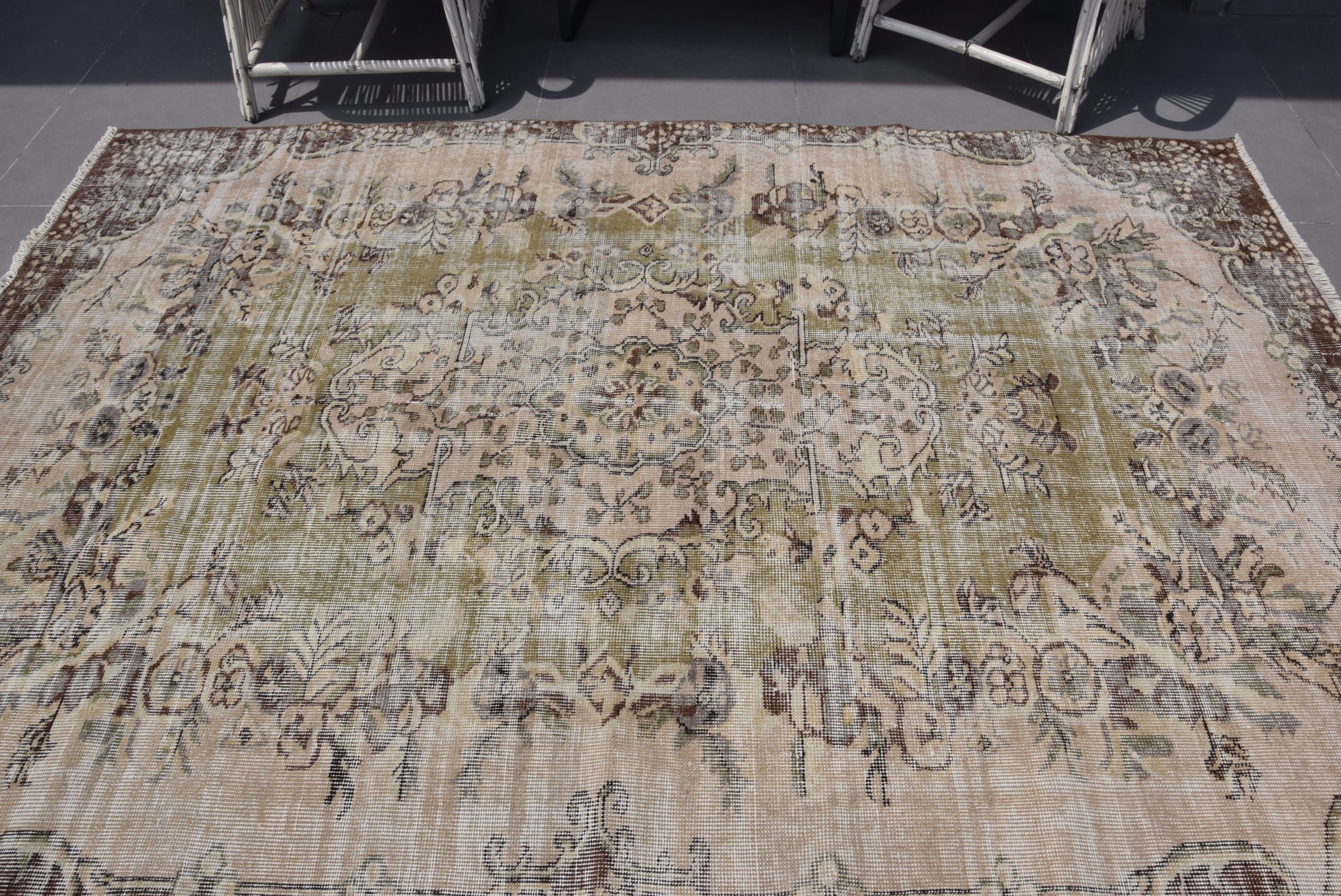 Rugs for Dining Room, Floor Rug, 5.9x8.5 ft Large Rug, Pastel Rug, Salon Rugs, Bedroom Rugs, Turkish Rug, Vintage Rugs, Brown Anatolian Rug