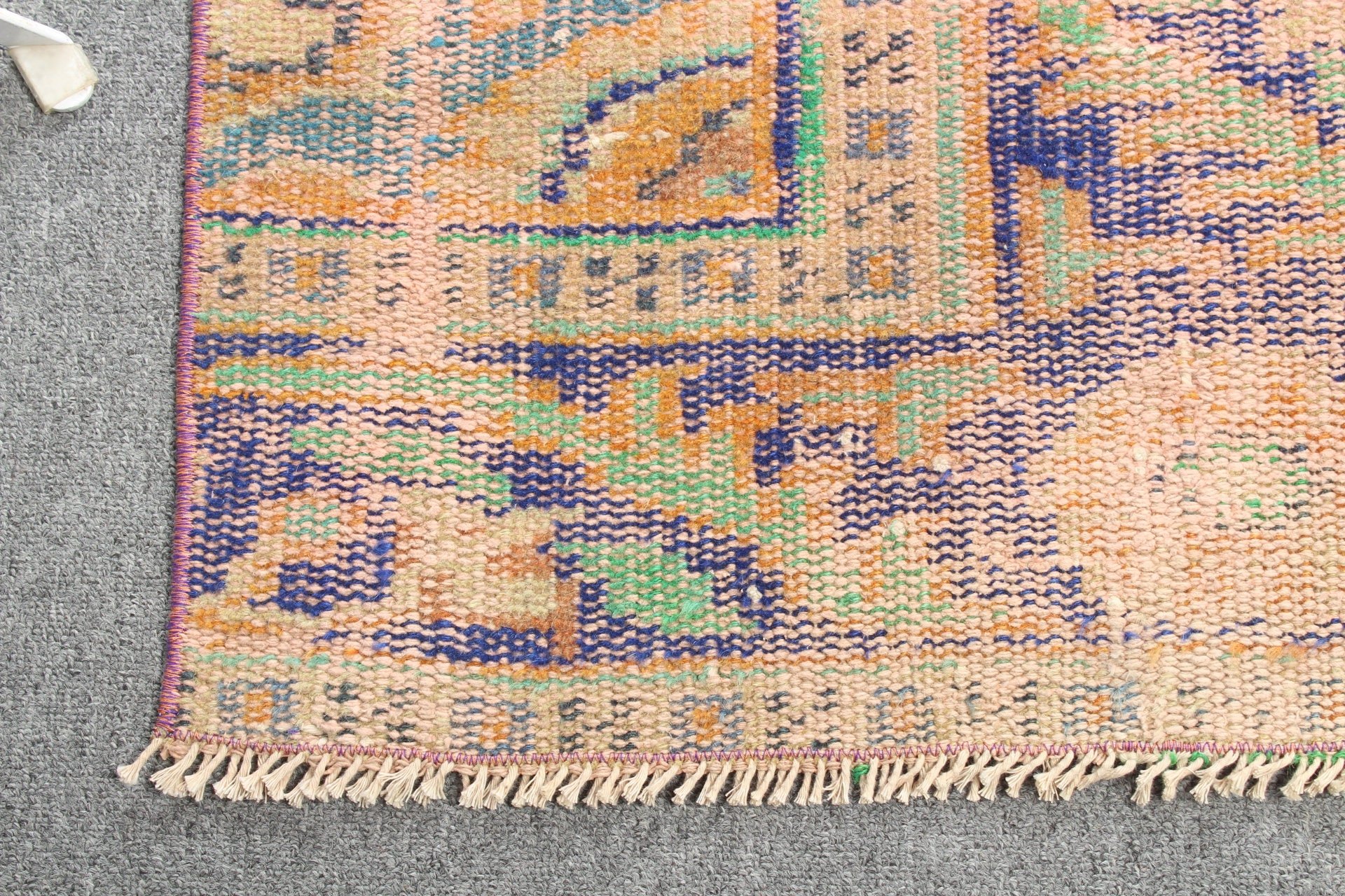 Turkish Rug, Orange Wool Rug, Vintage Rug, Door Mat Rugs, Bedroom Rug, 1.7x2.9 ft Small Rug, Entry Rug, Wool Rug, Rugs for Door Mat