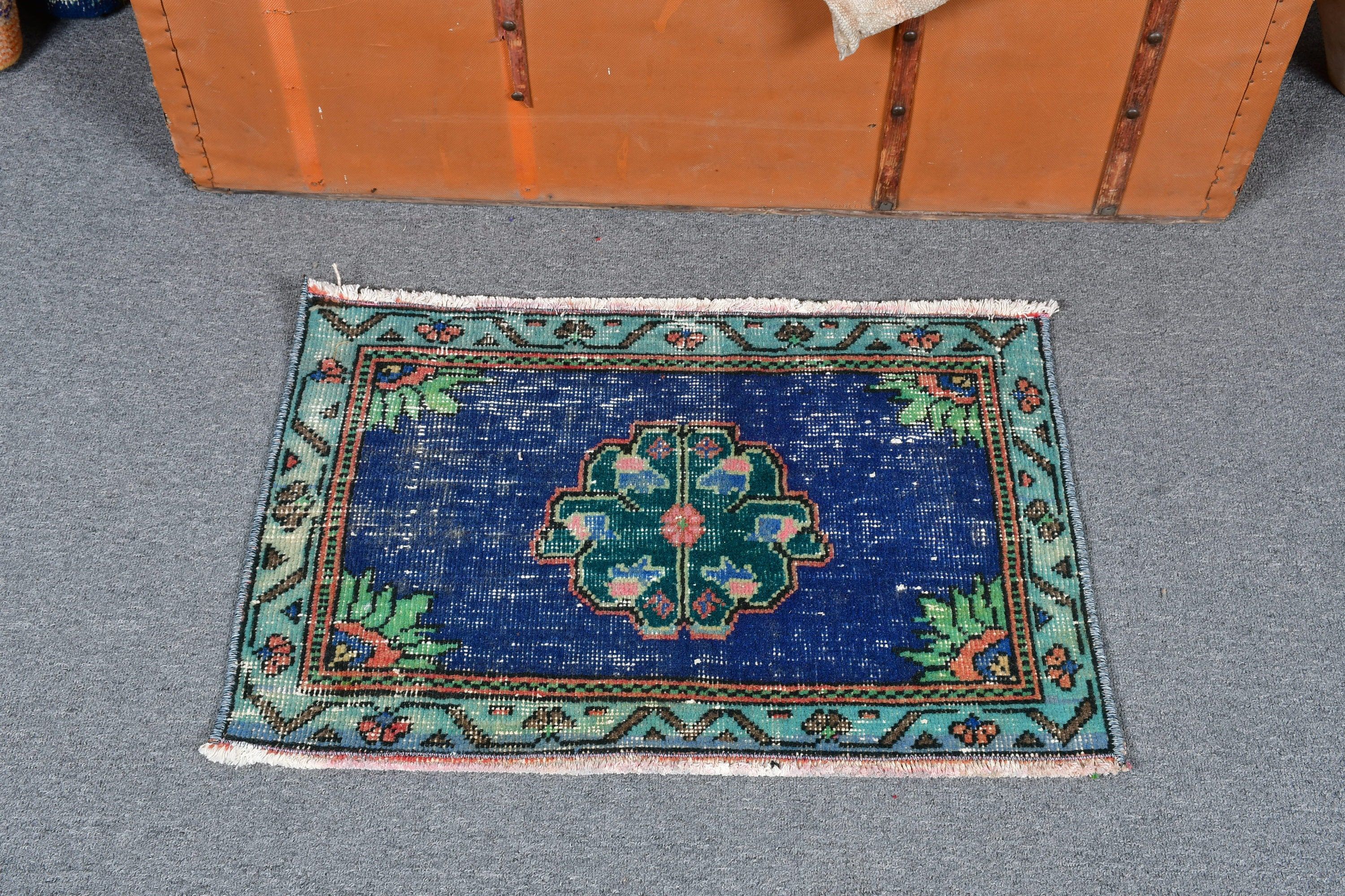 Moroccan Rug, Rugs for Door Mat, Vintage Rugs, Entry Rug, 1.5x2.2 ft Small Rug, Nursery Rug, Blue Anatolian Rug, Turkish Rug, Antique Rugs