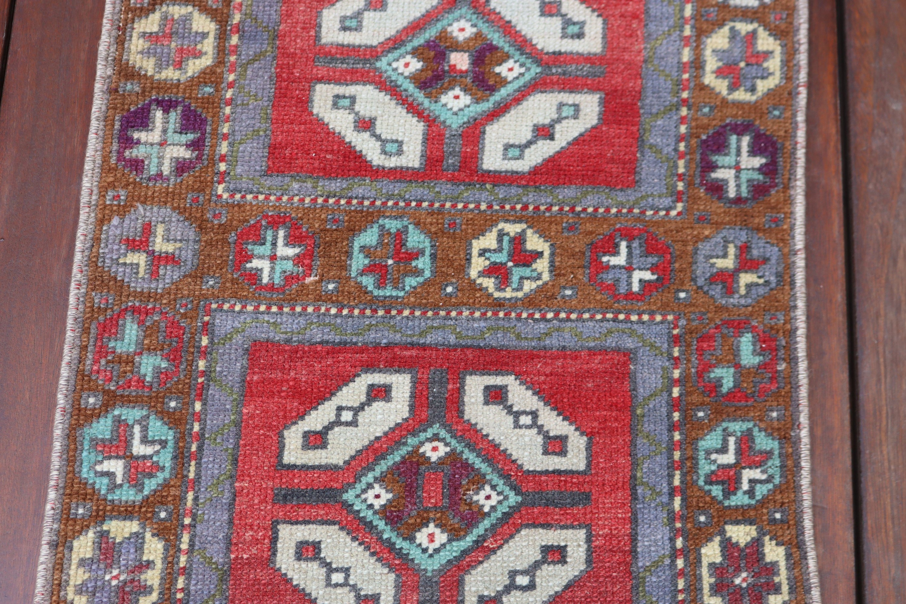 Kırmızı Ev Dekor Halısı, Vintage Halılar, Düz Dokuma Halı, Küçük Boho Halısı, Antika Halı, 1.5x2.3 ft Küçük Halılar, Türk Halıları, Küçük Alan Halısı