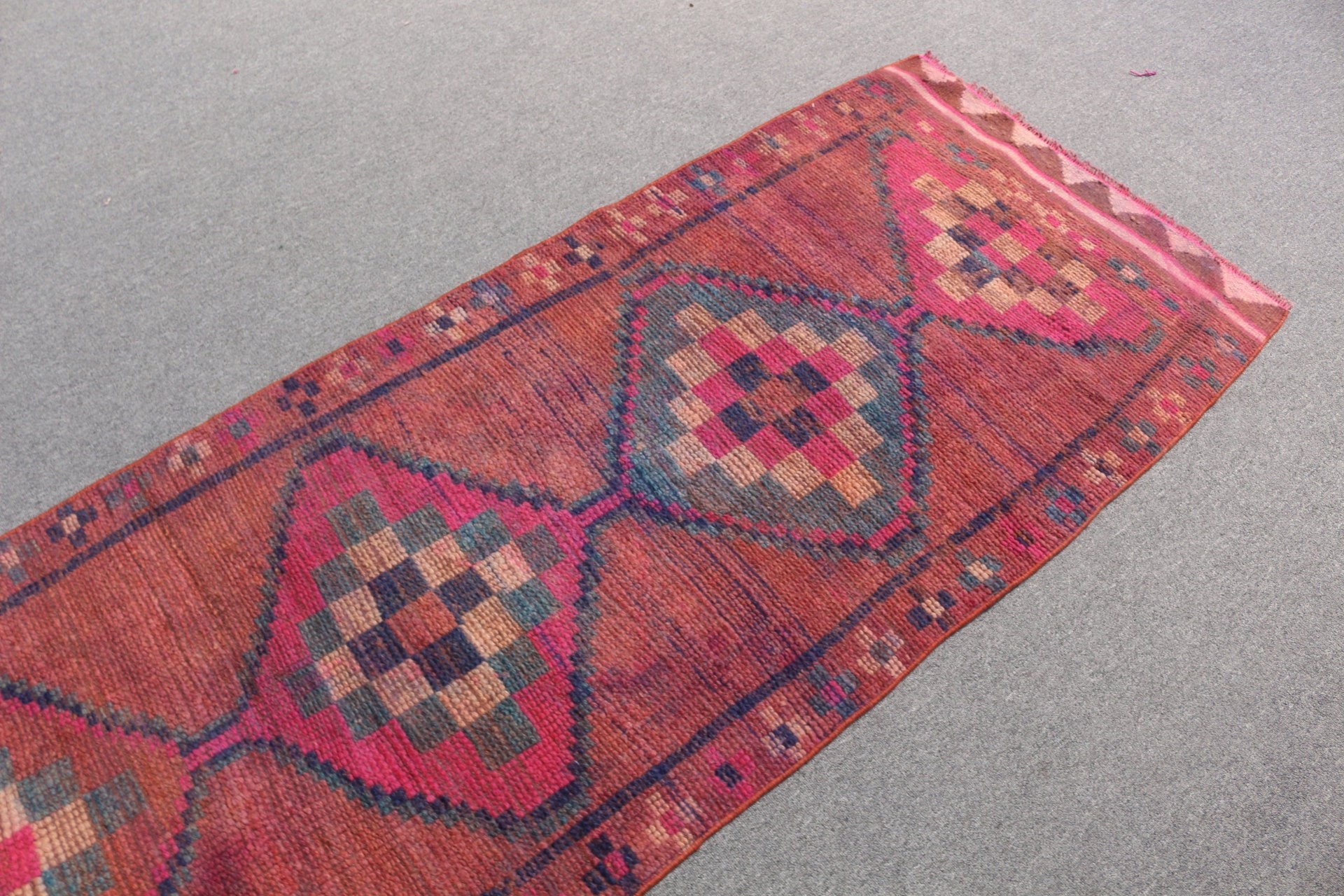 Cool Rugs, Turkish Rug, Rugs for Hallway, Vintage Rug, Red Bedroom Rugs, Corridor Rugs, 2.8x10.3 ft Runner Rug, Stair Rug