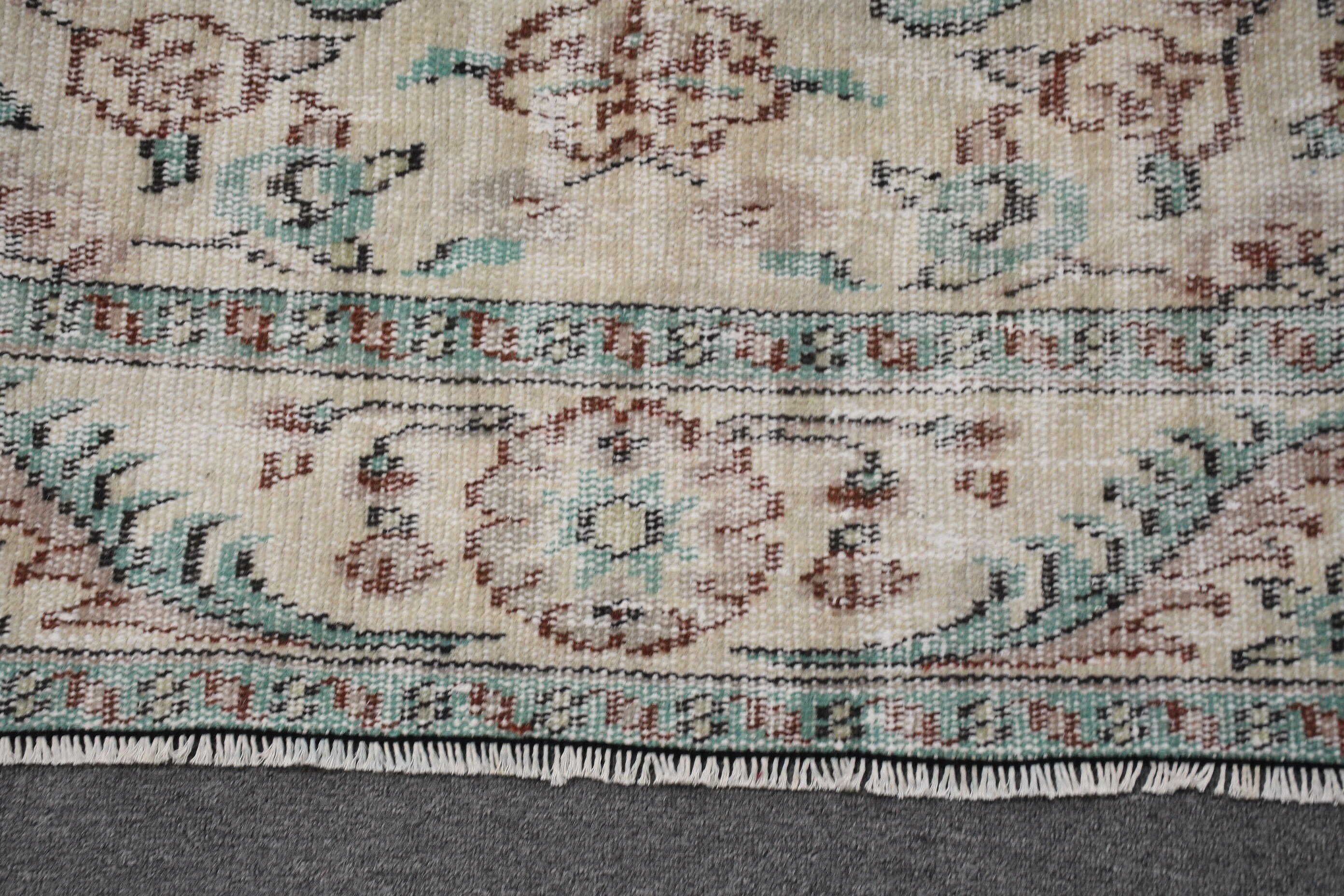 Beige  6x9.7 ft Large Rugs, Dining Room Rug, Rugs for Salon, Turkish Rug, Wool Rug, Vintage Rug, Bedroom Rug, Outdoor Rug