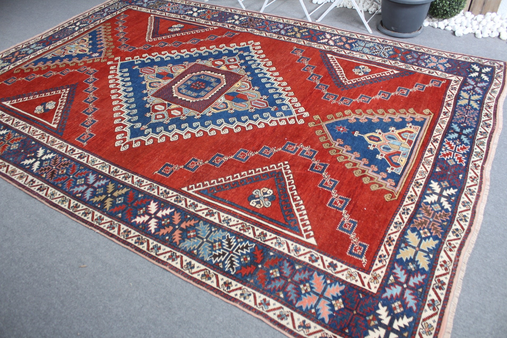 Vintage Rug, Dining Room Rug, Kitchen Rugs, Salon Rugs, 7.2x10.8 ft Oversize Rugs, Red Anatolian Rug, Aztec Rugs, Turkish Rugs, Floor Rug