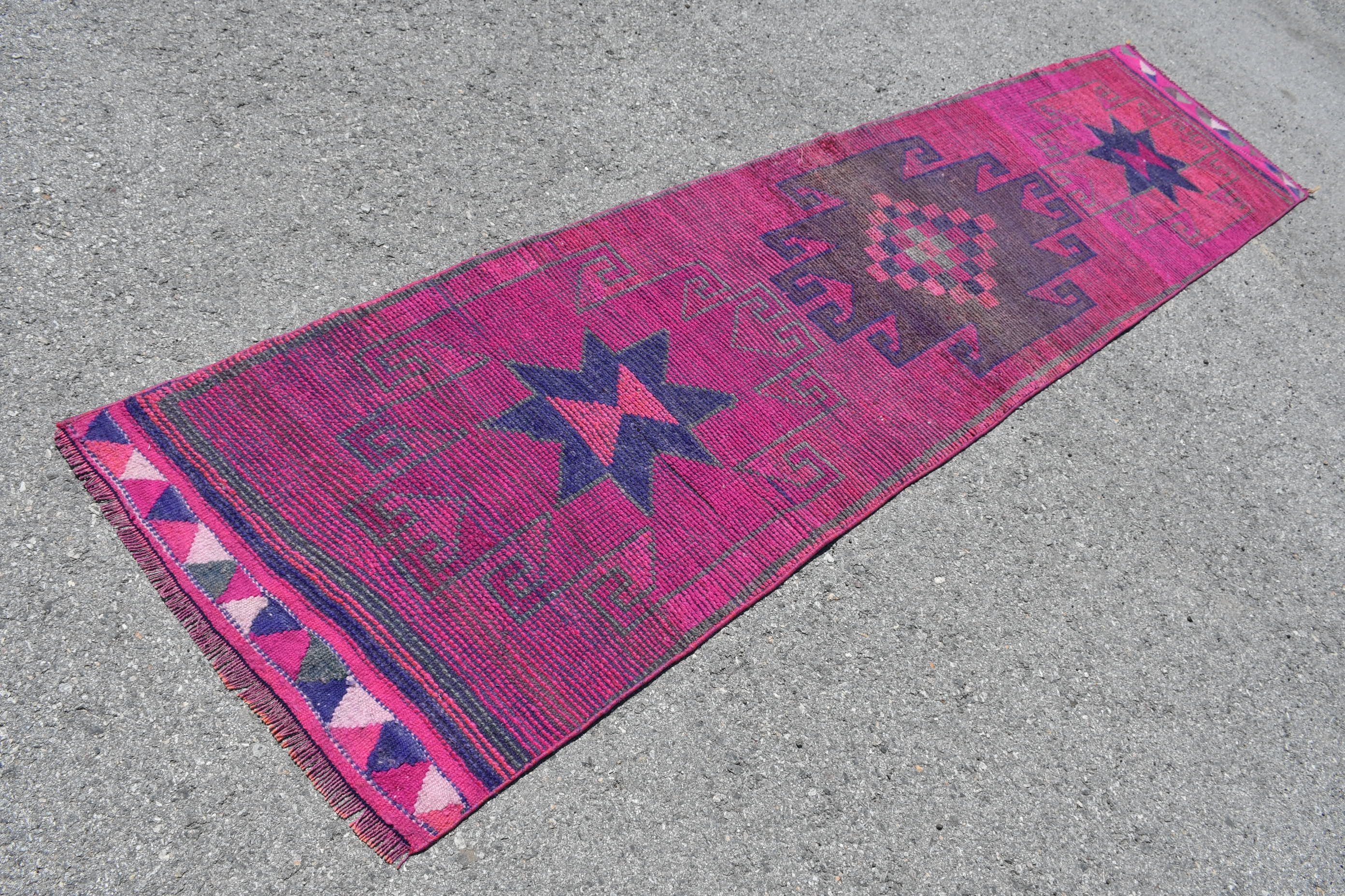 Office Rugs, Anatolian Rugs, Kitchen Rug, Oushak Rugs, Bohemian Rug, Turkish Rug, Rugs for Runner, 2.7x11.2 ft Runner Rugs, Vintage Rug