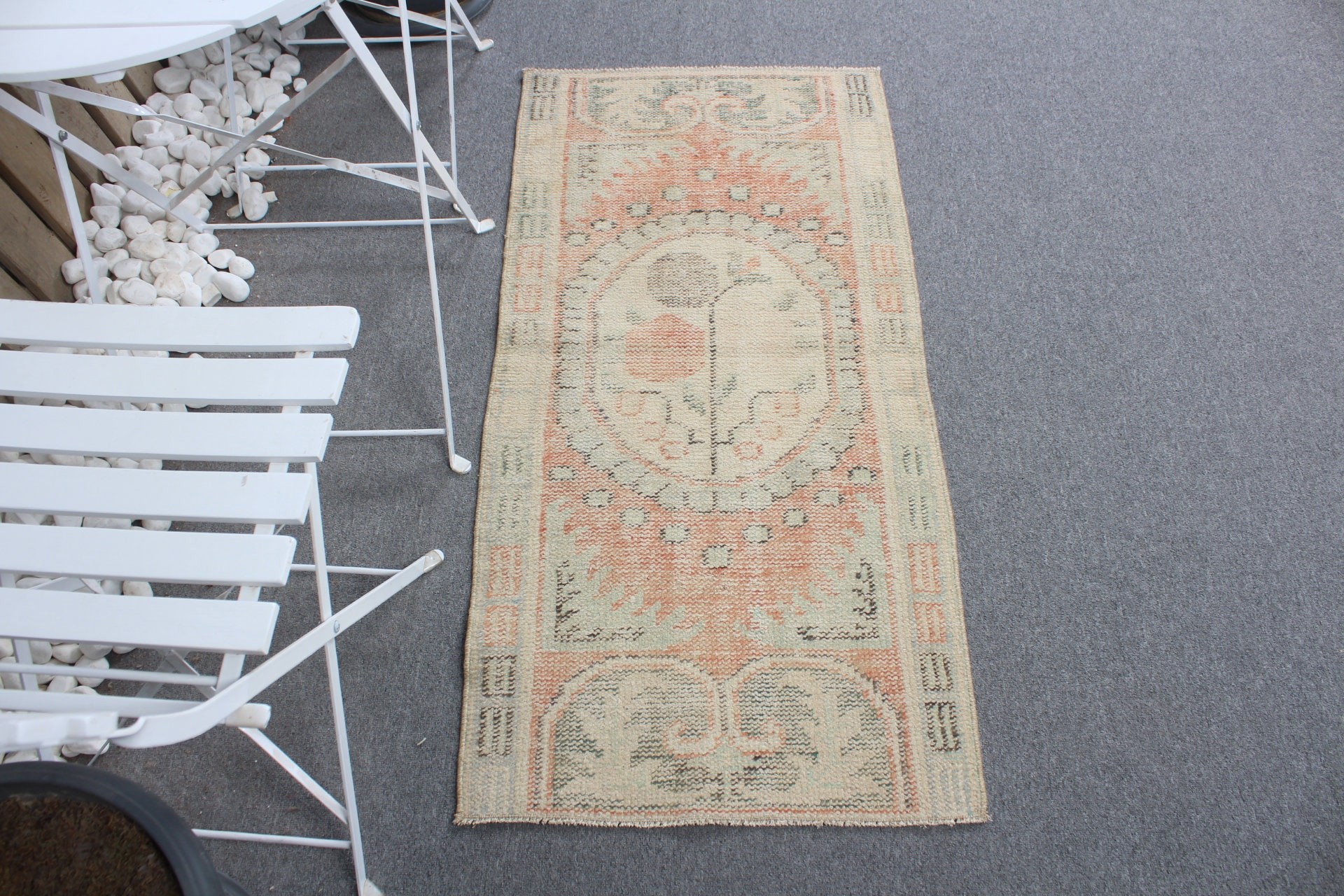 Turkish Rugs, Moroccan Rug, Wall Hanging Rug, Vintage Rug, Rugs for Bath, 2x4.2 ft Small Rug, Oriental Rug, Entry Rugs, Orange Bedroom Rug