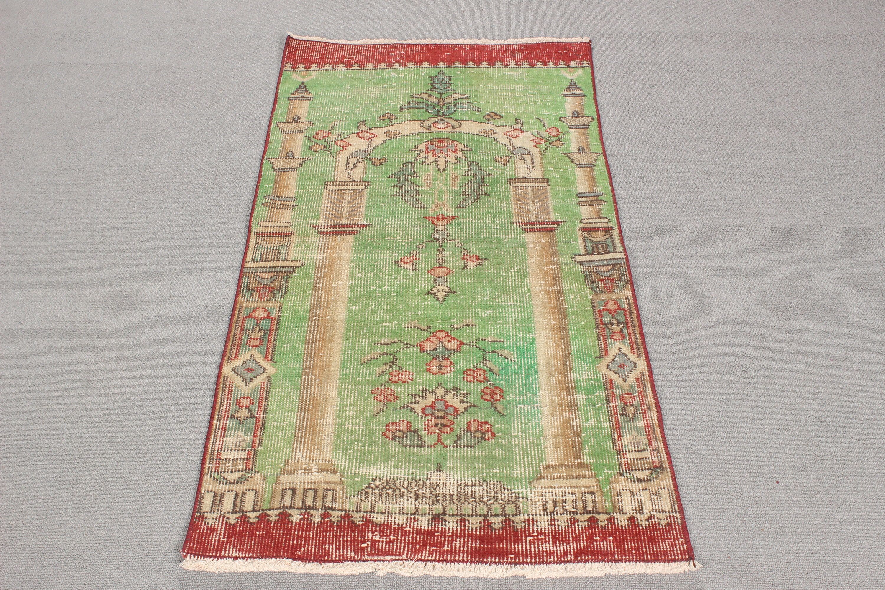 Bath Rugs, Vintage Rugs, Turkish Rugs, 2.2x4.1 ft Small Rugs, Small Boho Rug, Red Wool Rugs, Oriental Rugs, Aztec Rug