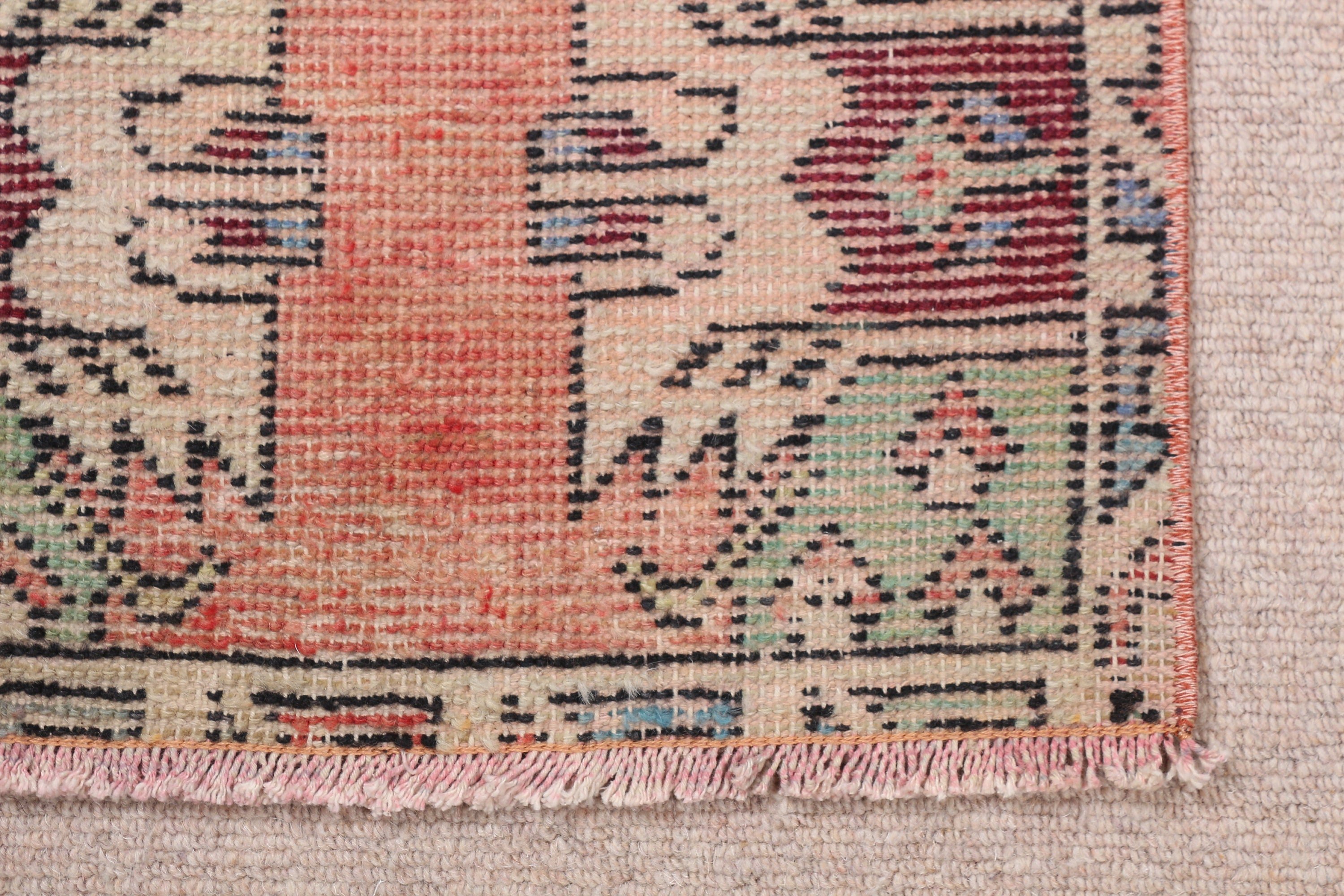 Cool Rugs, Pink Oriental Rugs, 1.4x2.7 ft Small Rug, Entry Rug, Vintage Rug, Bath Rugs, Art Rug, Moroccan Rug, Turkish Rug, Rugs for Entry