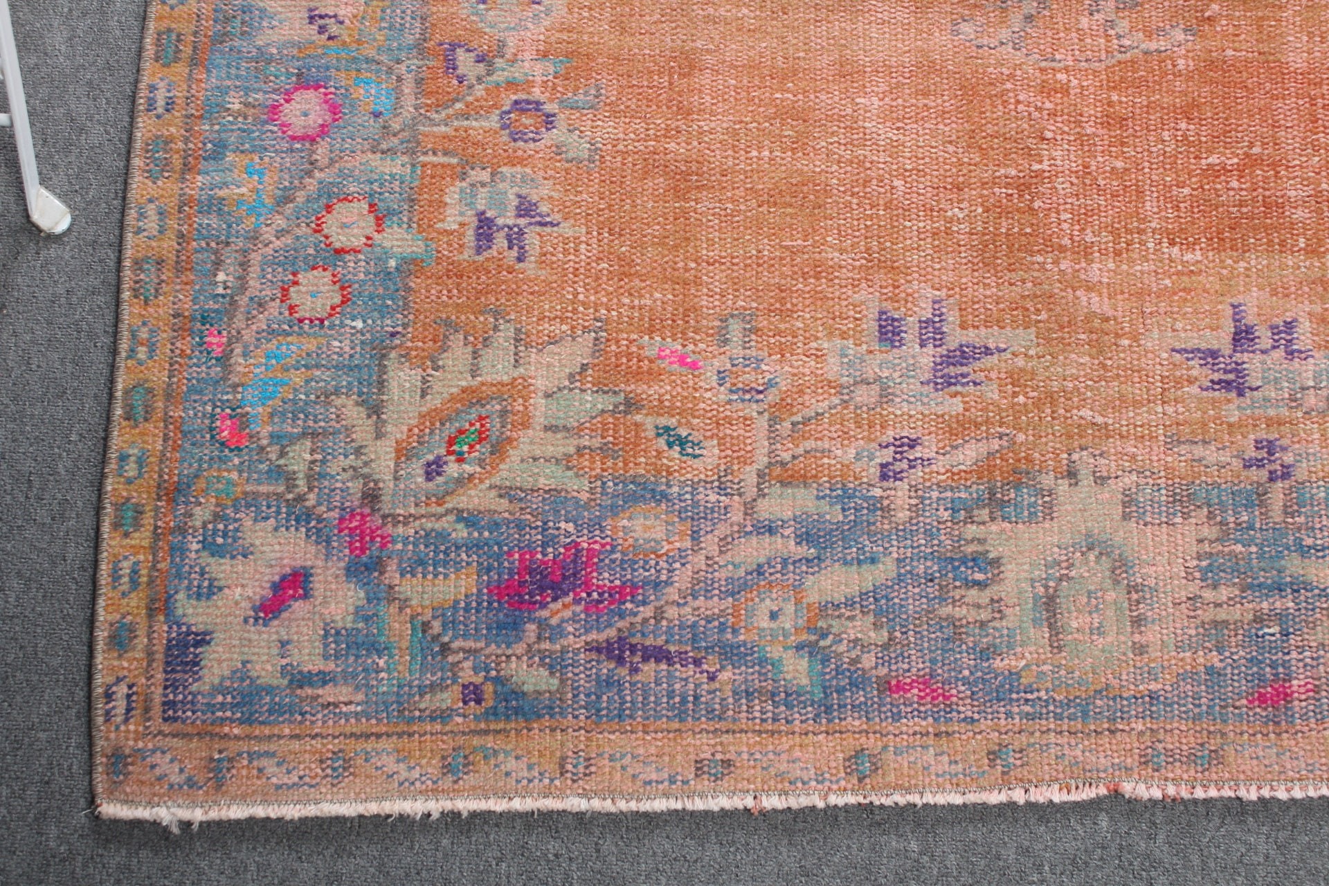 Bedroom Rug, 4.3x6.9 ft Area Rugs, Indoor Rugs, Orange Floor Rug, Rugs for Floor, Oriental Rug, Hand Woven Rug, Vintage Rug, Turkish Rug