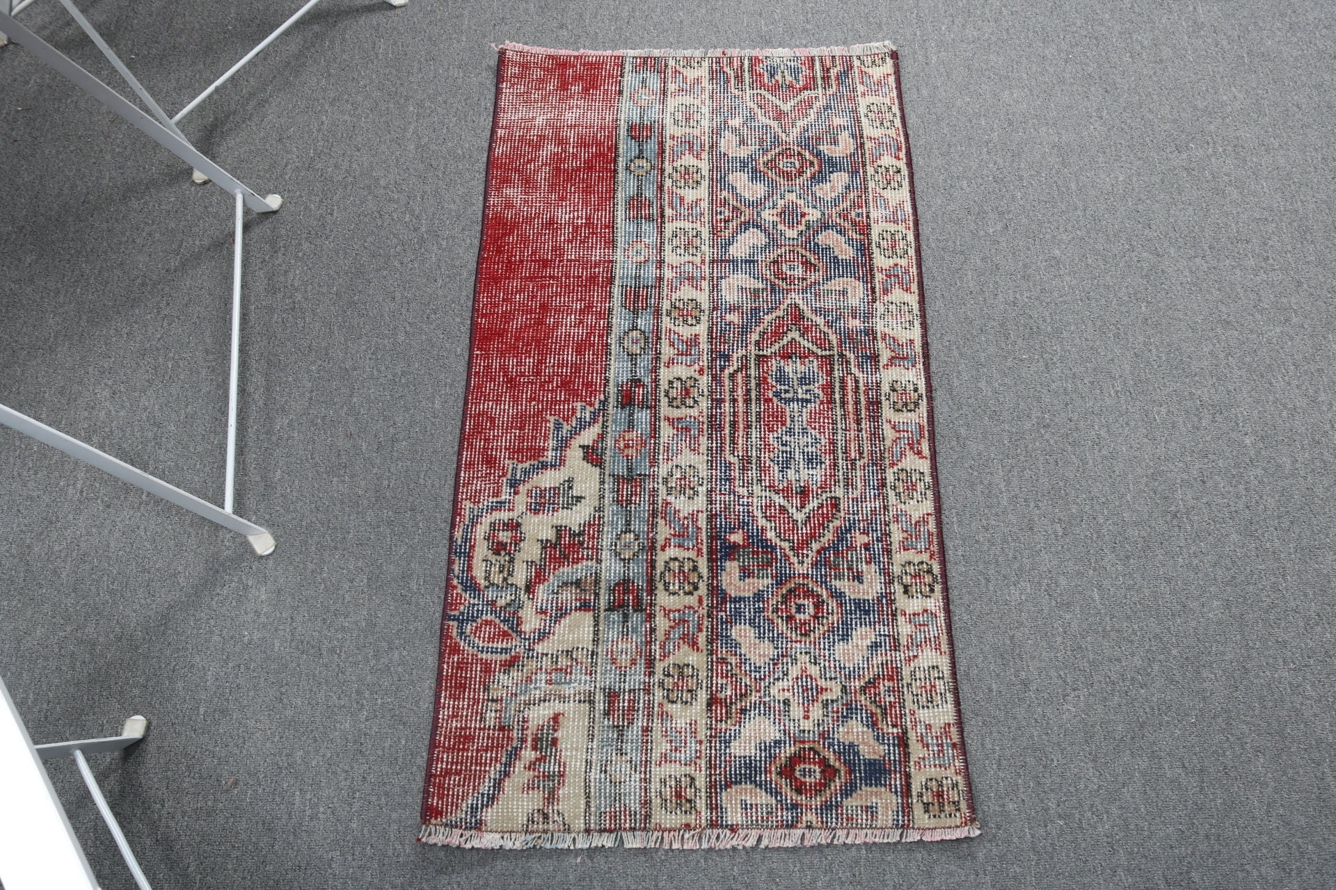 Boho Halı, 1.6x3.2 ft Küçük Halılar, Vintage Halı, Yatak Odası Halısı, Mavi Modern Halı, Duvara Asılı Halılar, Geometrik Halılar, Türk Halısı, Lüks Halılar