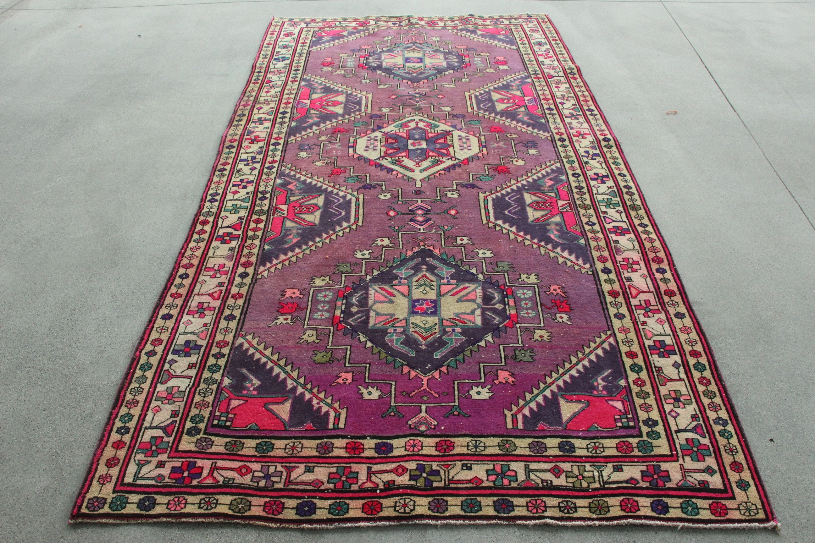 Purple Floor Rugs, Dining Room Rugs, Turkish Rug, Vintage Rugs, Oriental Rug, 4.8x9.2 ft Large Rug, Organic Rugs, Bedroom Rug, Wool Rug