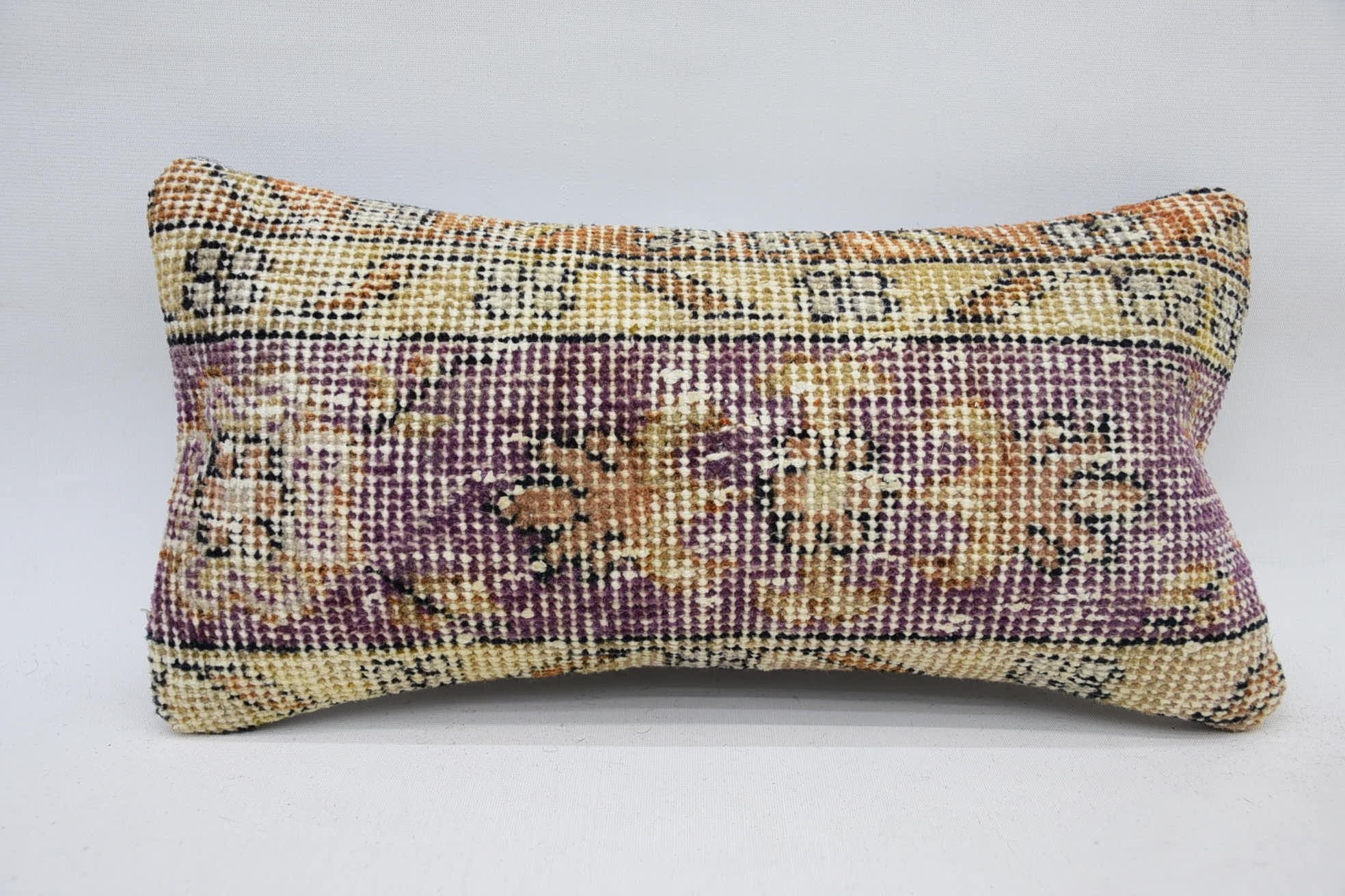 8"x16" Beige Pillow, Garden Pillow Sham, Gift Pillow, Neutral Throw Cushion Case, Vintage Kilim Pillow, Interior Designer Pillow