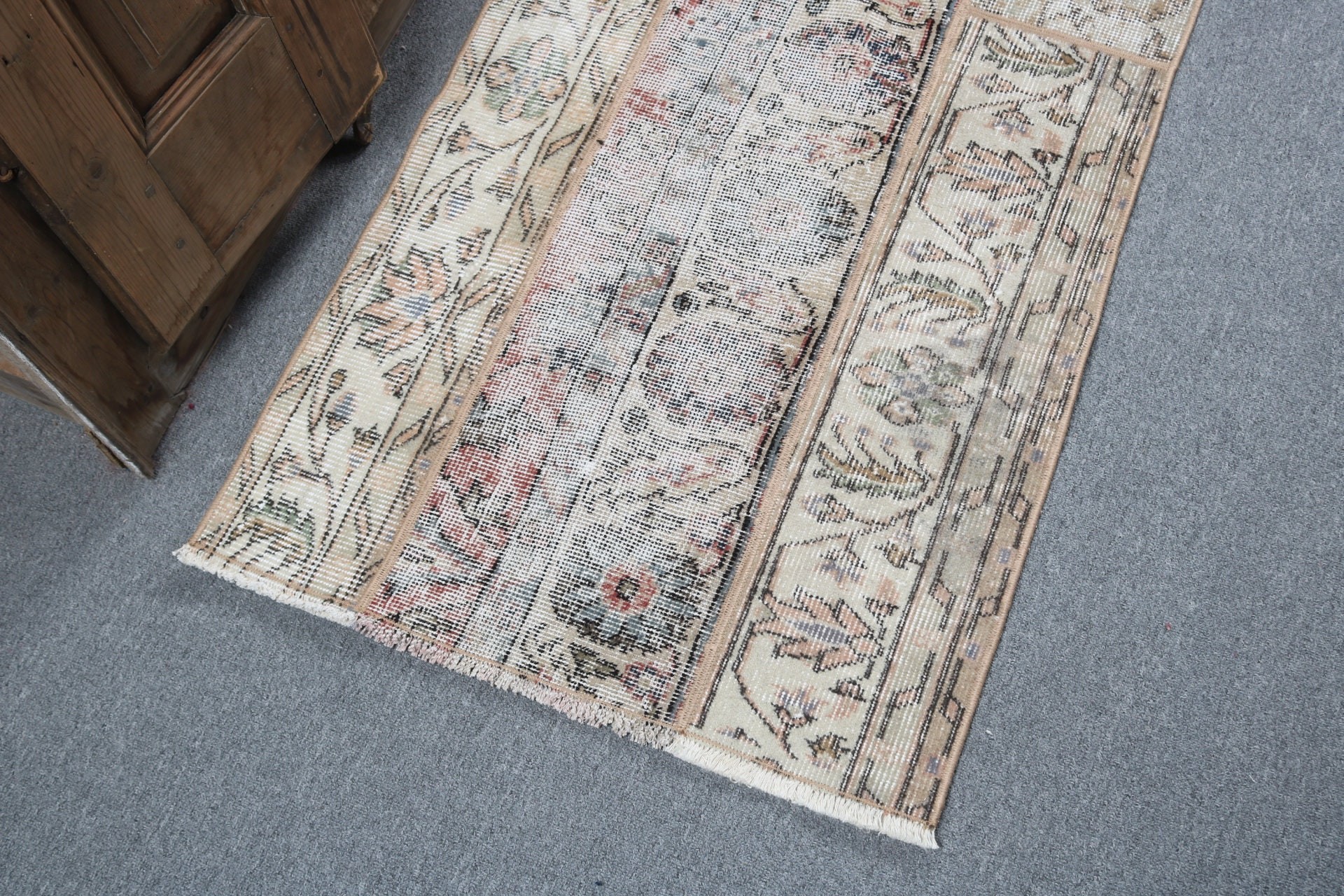 Oriental Rug, Door Mat Rugs, Vintage Rug, Turkish Rug, Bath Rug, Beige Moroccan Rugs, 2.3x3.3 ft Small Rugs, Kitchen Rugs, Artistic Rug