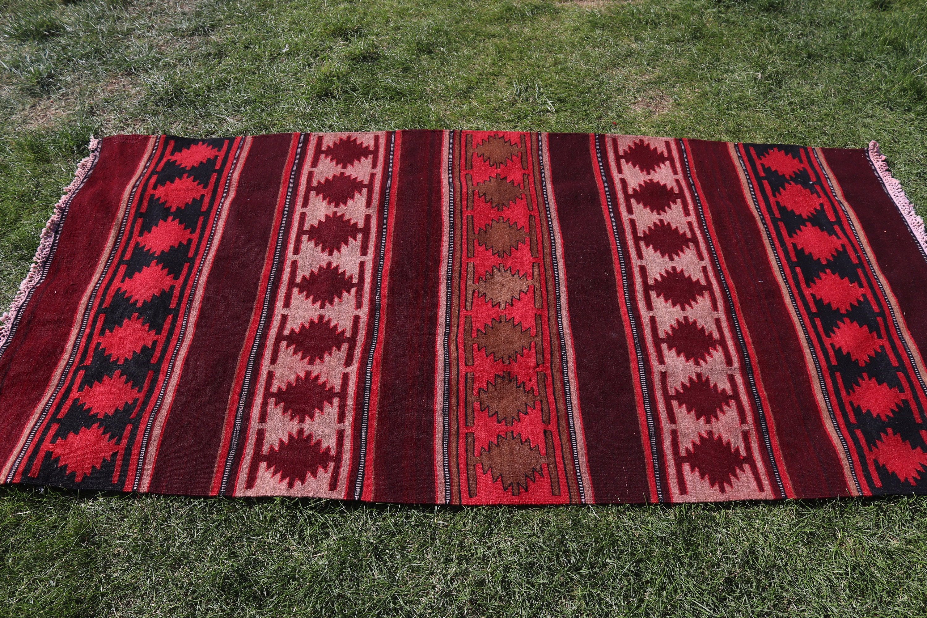 Türk Halısı, Çocuk Halısı, Yatak Odası Halısı, Vintage Halılar, Türkiye Halısı, Vurgu Halıları, Yer Halısı, 3.5x6.8 ft Accent Halıları, Kırmızı Yatak Odası Halısı, Kilim