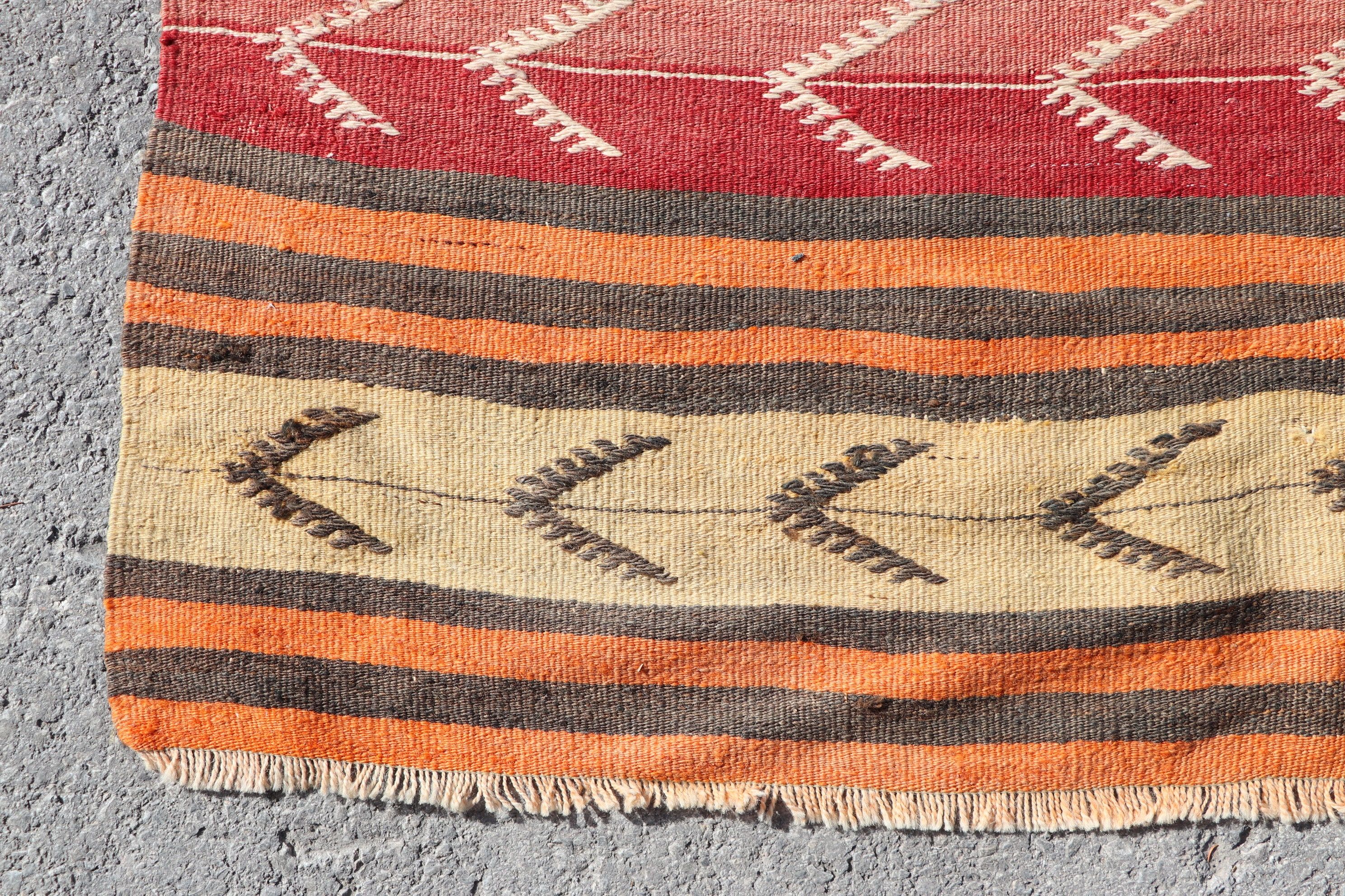 Vintage Halı, Aztek Halısı, 3.1x12.5 ft Runner Halısı, Merdiven Halısı, Türk Halısı, Kilim, Koridor Halısı, Bej Fas Halısı, Oryantal Halı