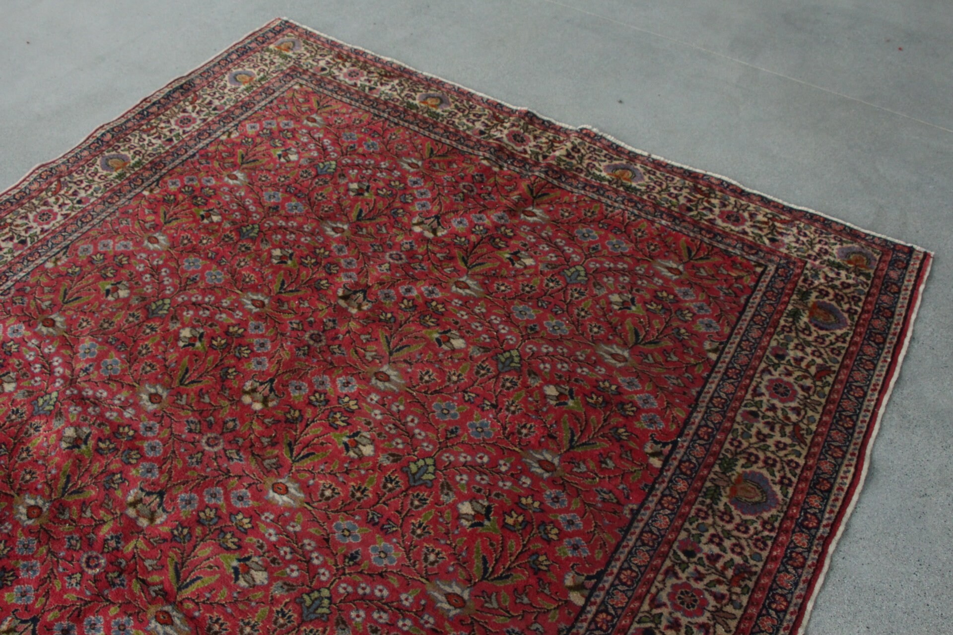 Dekoratif Halı, Kırmızı Oushak Halılar, 6.3x9.4 ft Büyük Halı, Oturma Odası Halıları, Türk Halısı, Vintage Halı, Yatak Odası Halısı, Salon Halısı, Mutfak Halıları